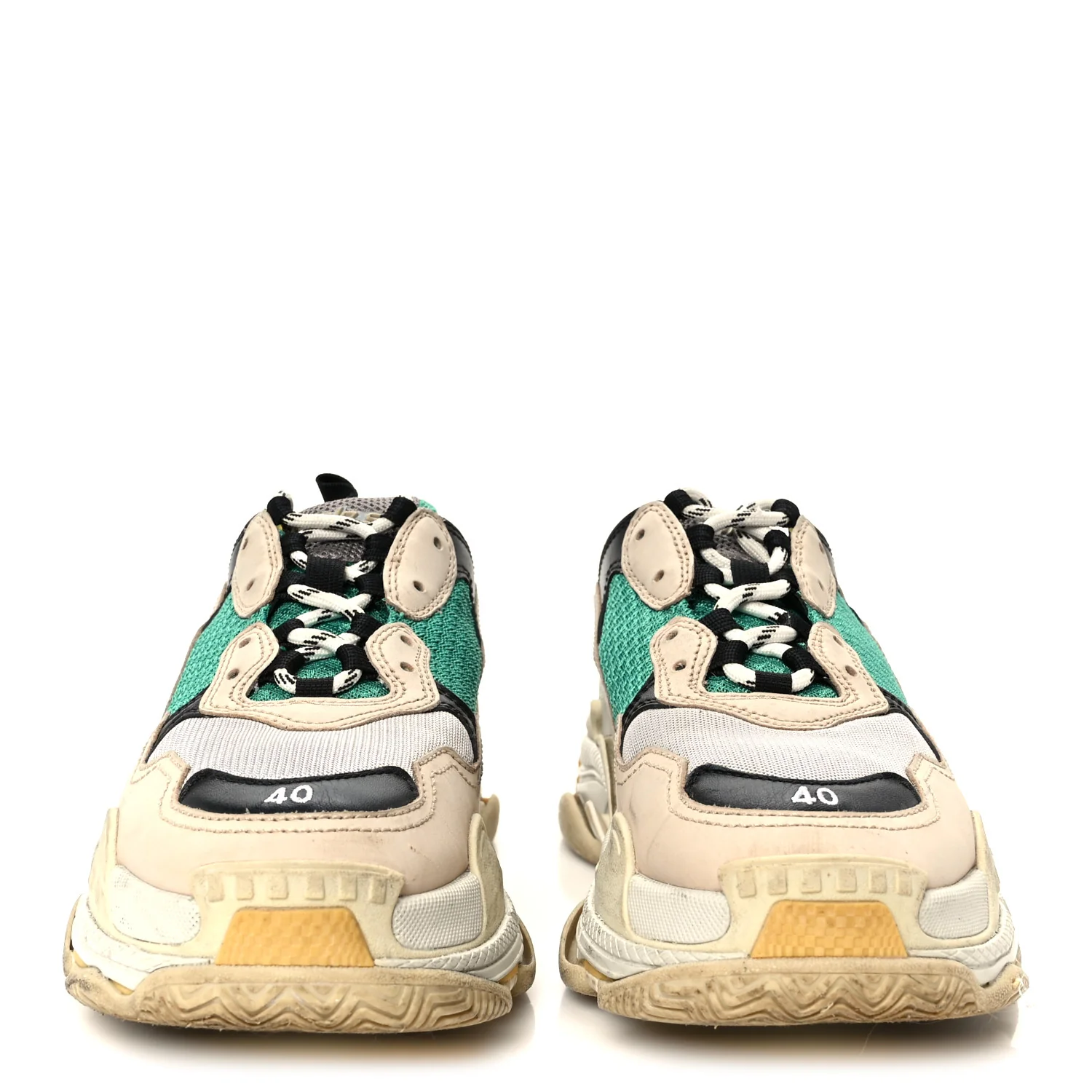 Fabric Mesh Womens Triple S Sneakers 40 Jaune Beige Vert Black Gris - Image 3
