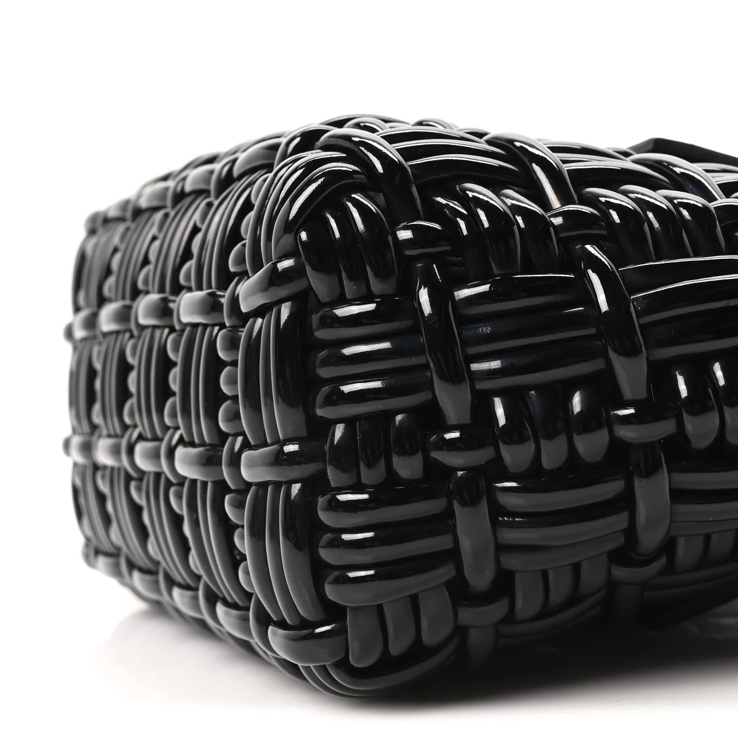 Faux Calfskin Braided Varnished XXS Bistro Basket Black - Image 9