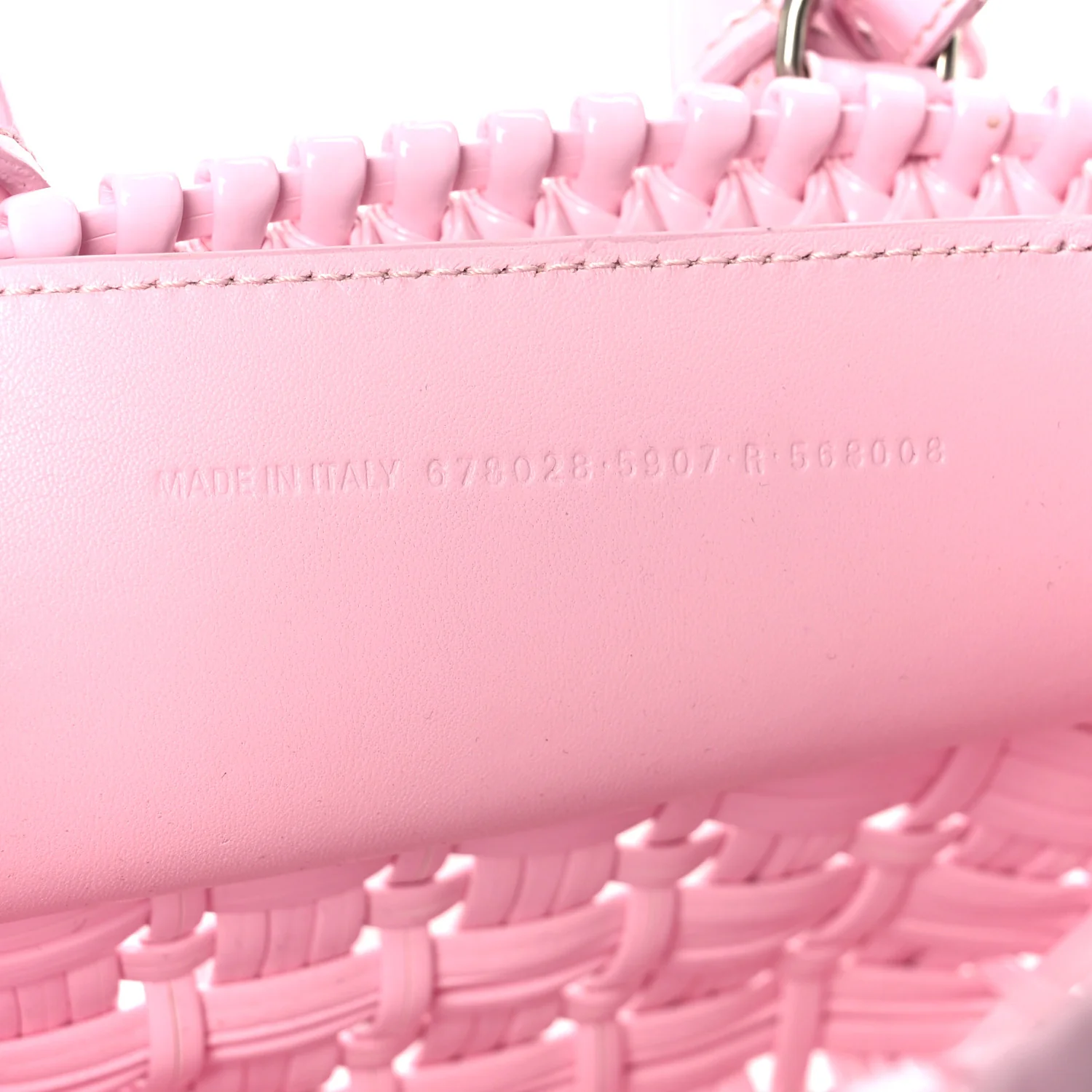 Faux Calfskin Braided Varnished XXS Bistro Basket Candy Pink - Image 7