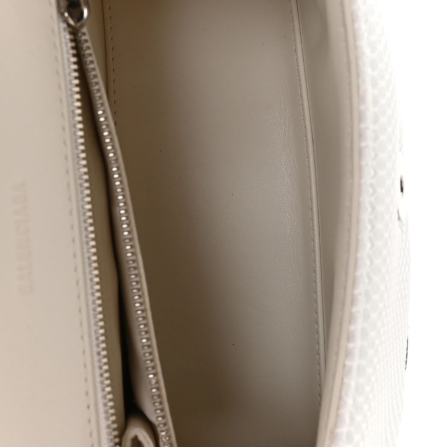 Faux Calfskin Fabric Glow In The Dark Small Sneakerhead Top Handle Bag White Orange - Image 5