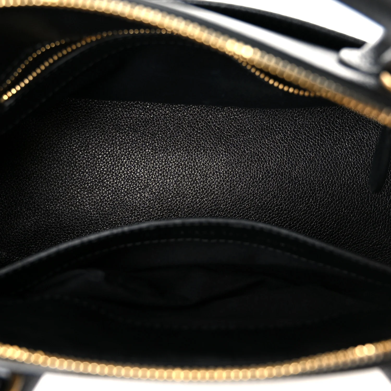Grained Calfskin Logo S Ville Top Handle Bag Black White - Image 5