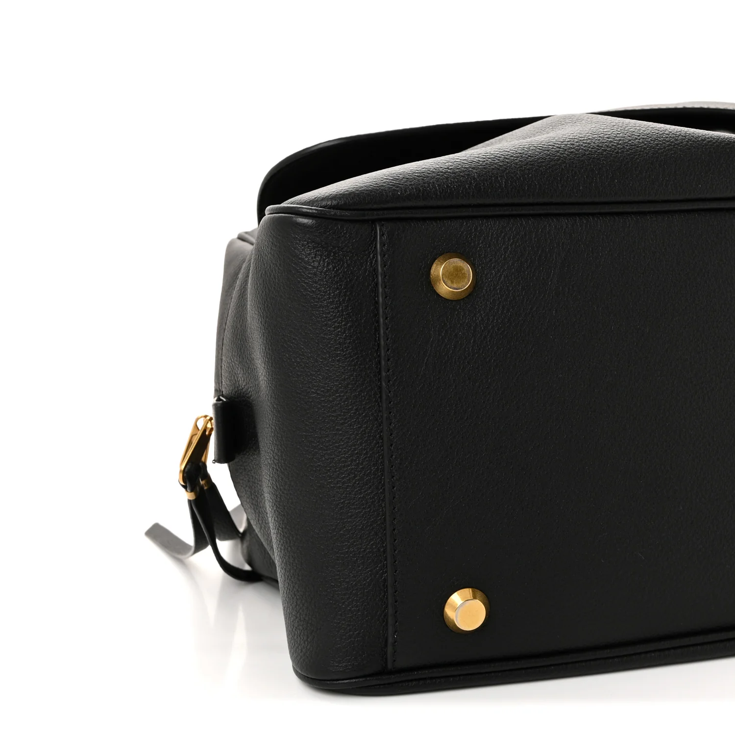 Grained Calfskin Medium Carrie Bowling Bag Black - Image 8
