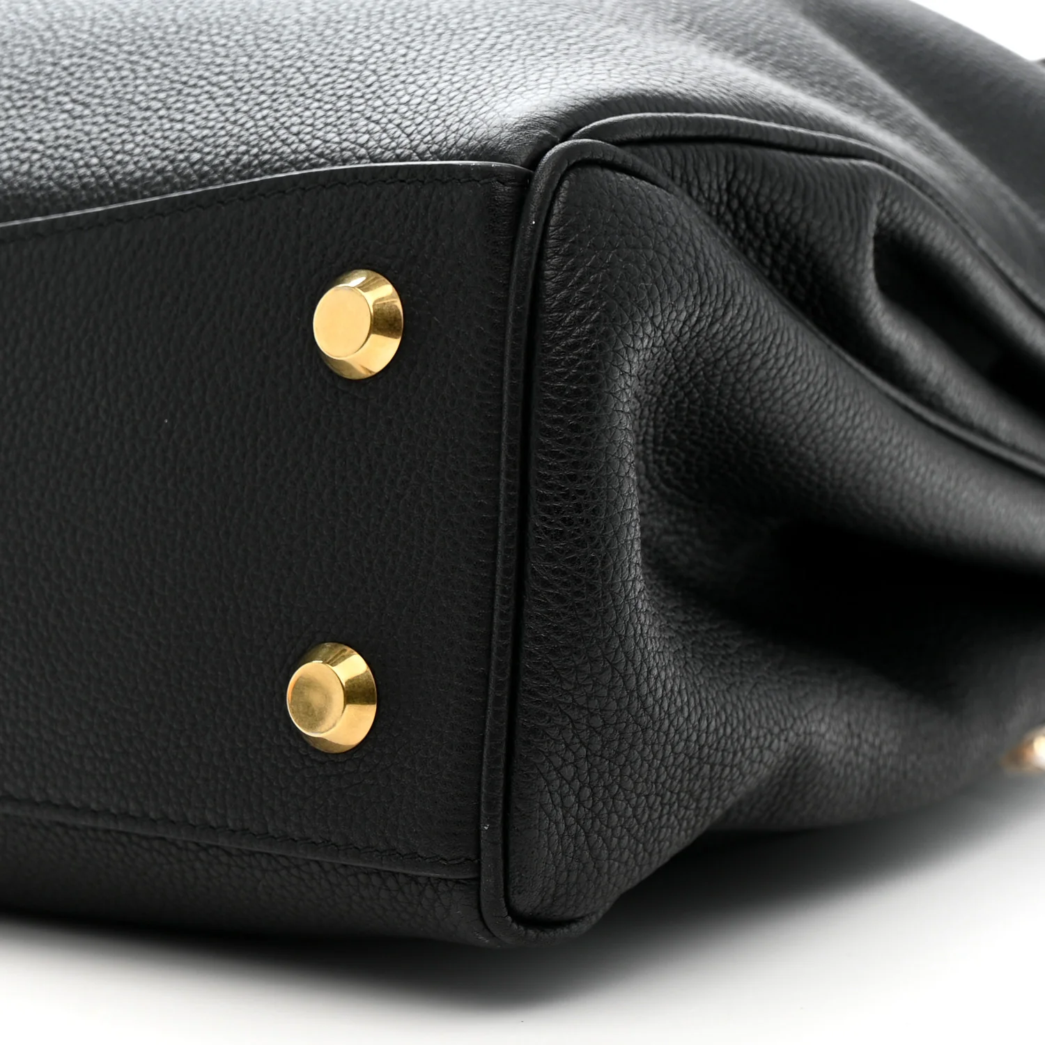 Grained Calfskin Medium Rodeo Top Handle Handbag Black - Image 11