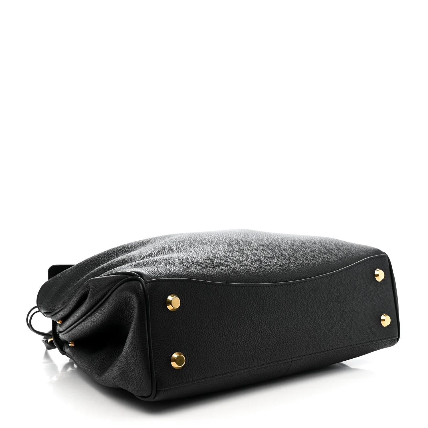 Grained Calfskin Medium Rodeo Top Handle Handbag Black - Image 4