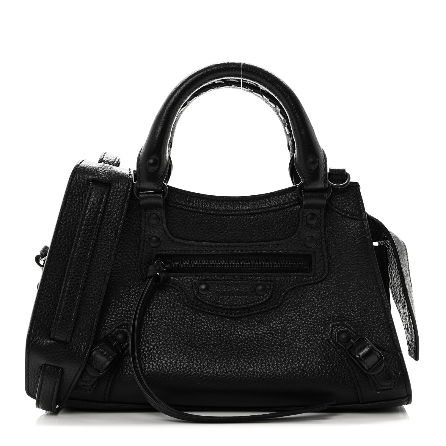 Grained Calfskin Neo Classic Black Hardware Mini City Black