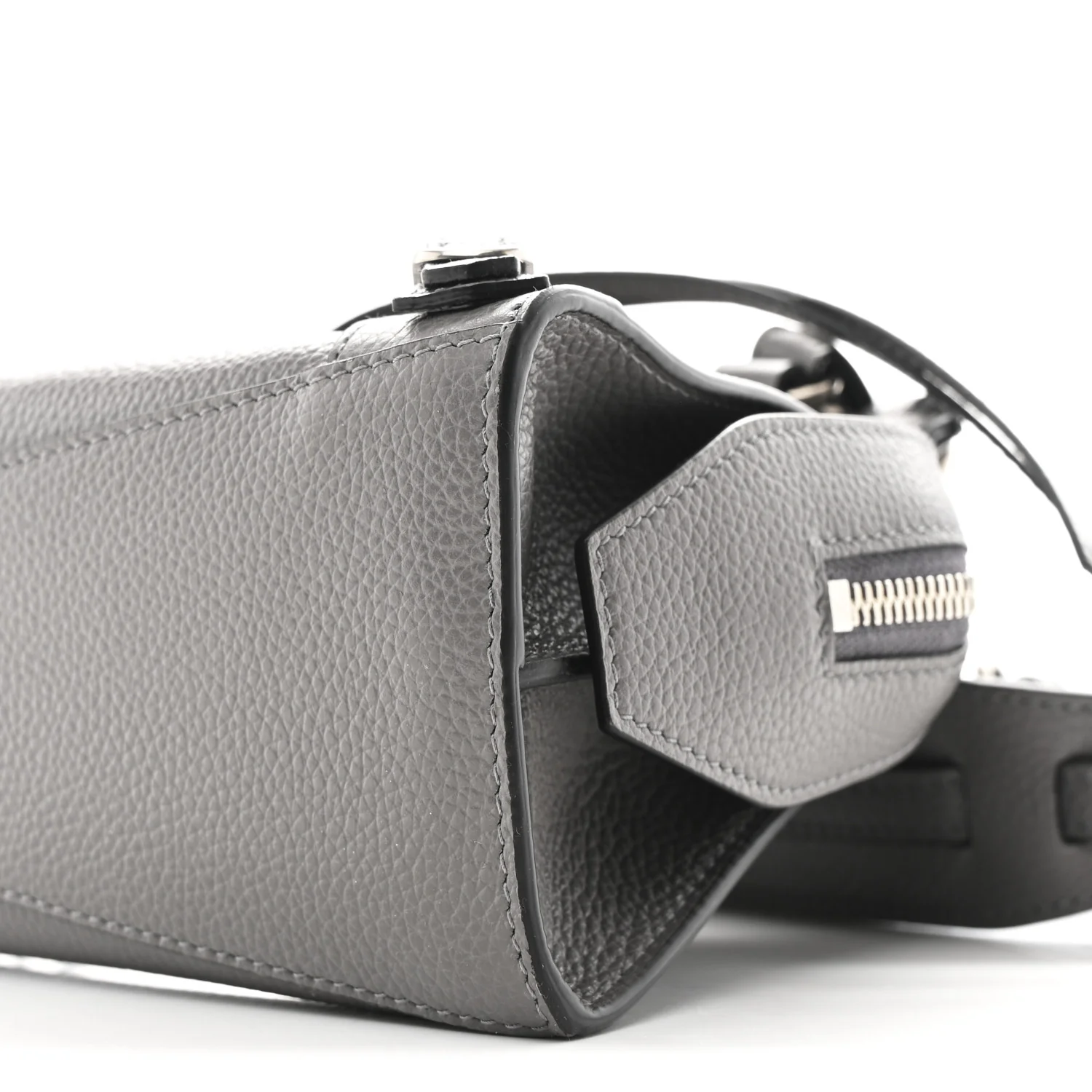 Grained Calfskin Neo Classic Silver Hardware Mini City Dark Grey - Image 10