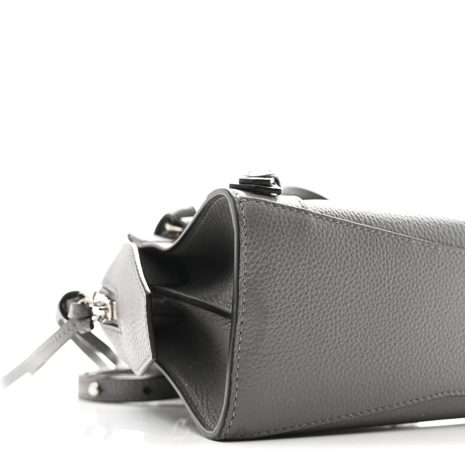 Grained Calfskin Neo Classic Silver Hardware Mini City Dark Grey - Image 9