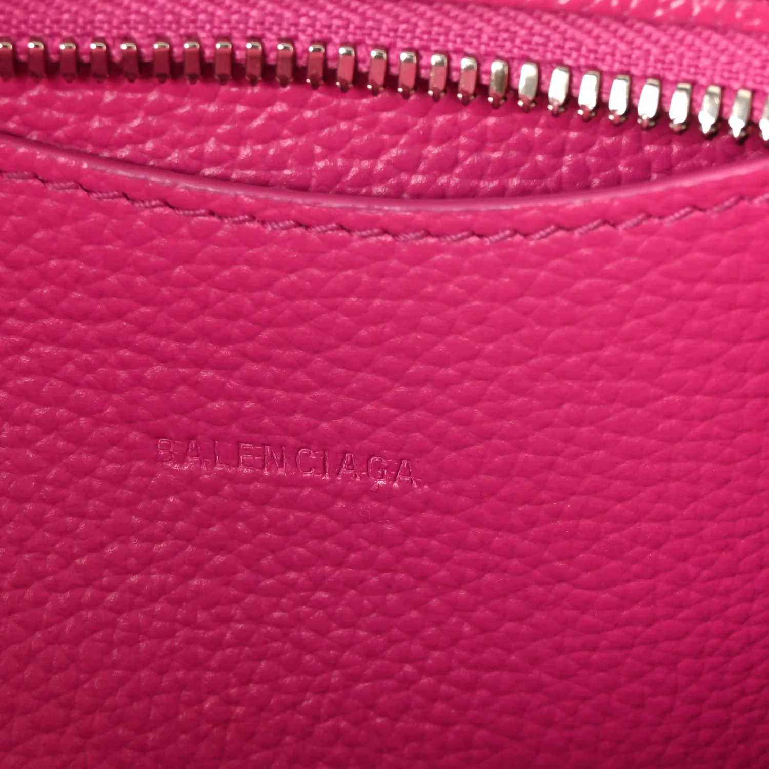 Grained Calfskin Neo Classic Silver Hardware Mini City Fuchsia - Image 11