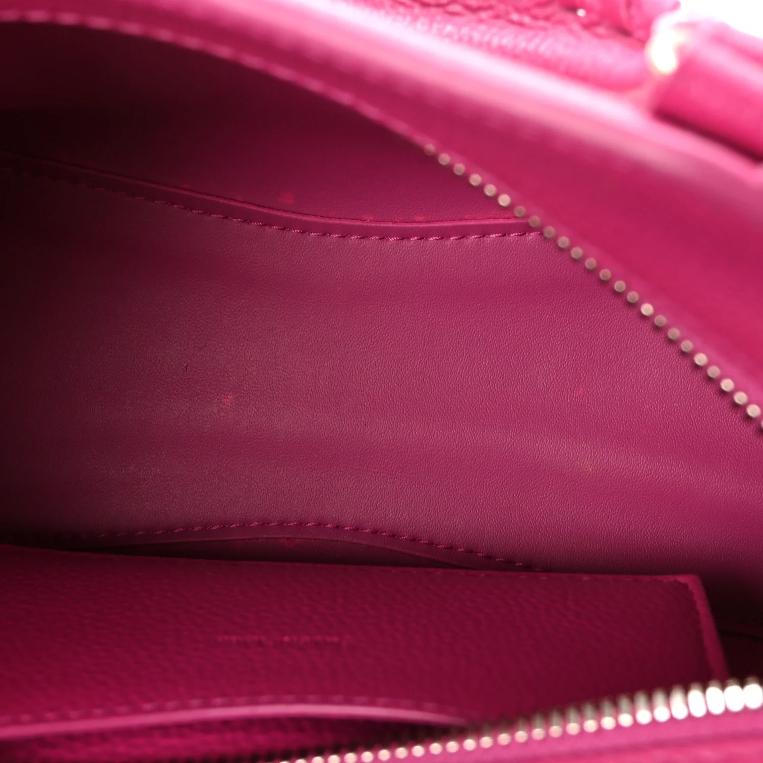 Grained Calfskin Neo Classic Silver Hardware Mini City Fuchsia - Image 8