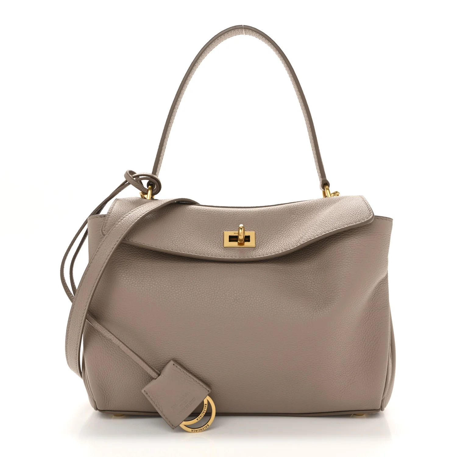 Grained Calfskin Small Rodeo Top Handle Handbag Sesame
