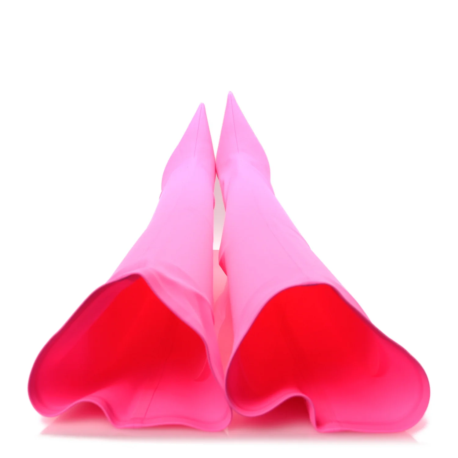 Matte Spandex Pointed Toe Knife 110mm Thigh High Boots 38 Fluo Pink - Image 2