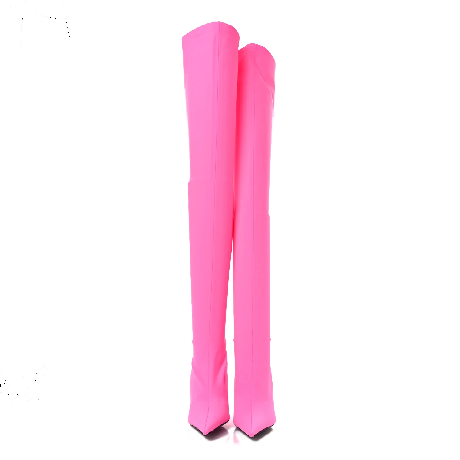 Matte Spandex Pointed Toe Knife 110mm Thigh High Boots 38 Fluo Pink - Image 3