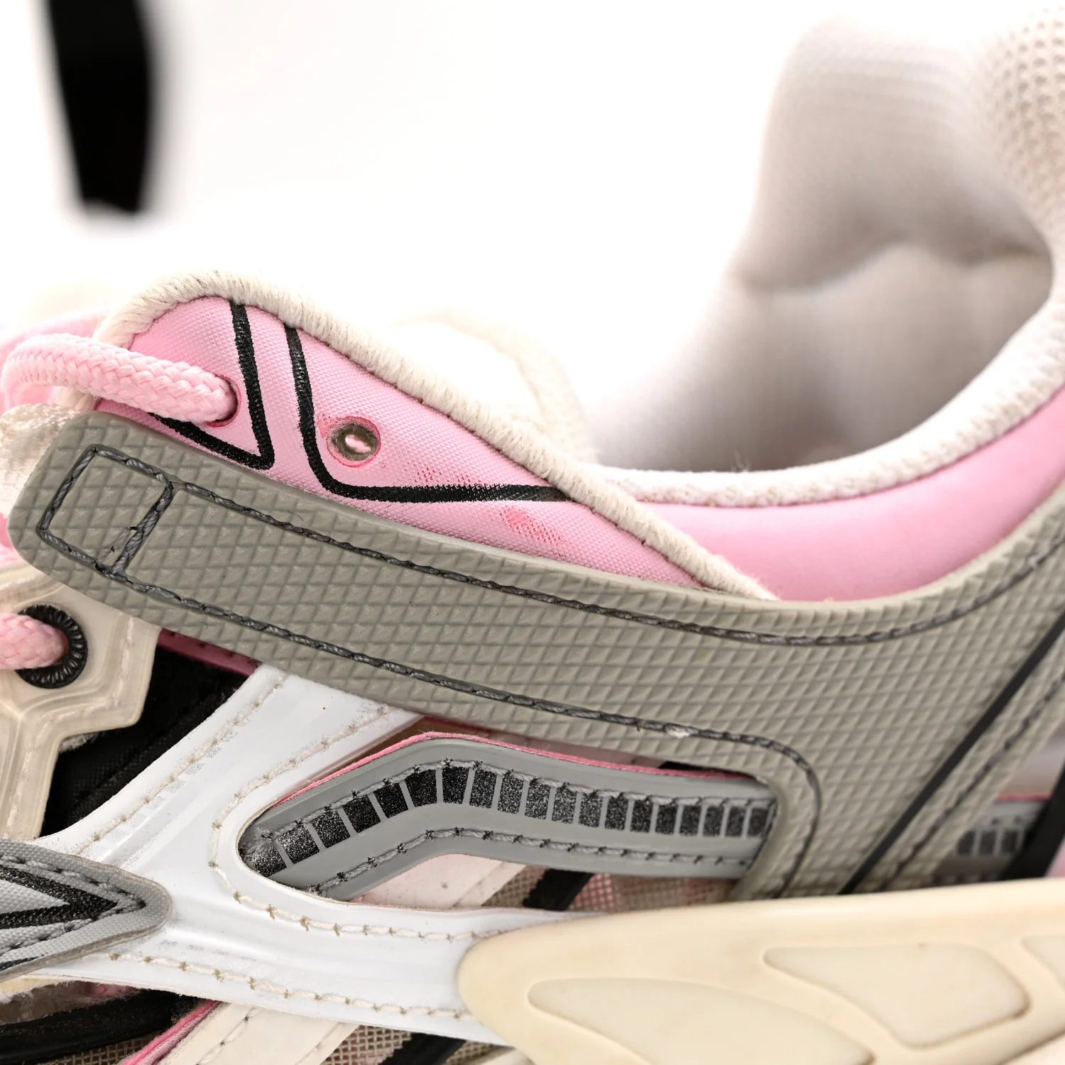 Mesh Nubuck Effect Fabric LED Womens Track Sneakers 38 Grey Pink Black - Image 14