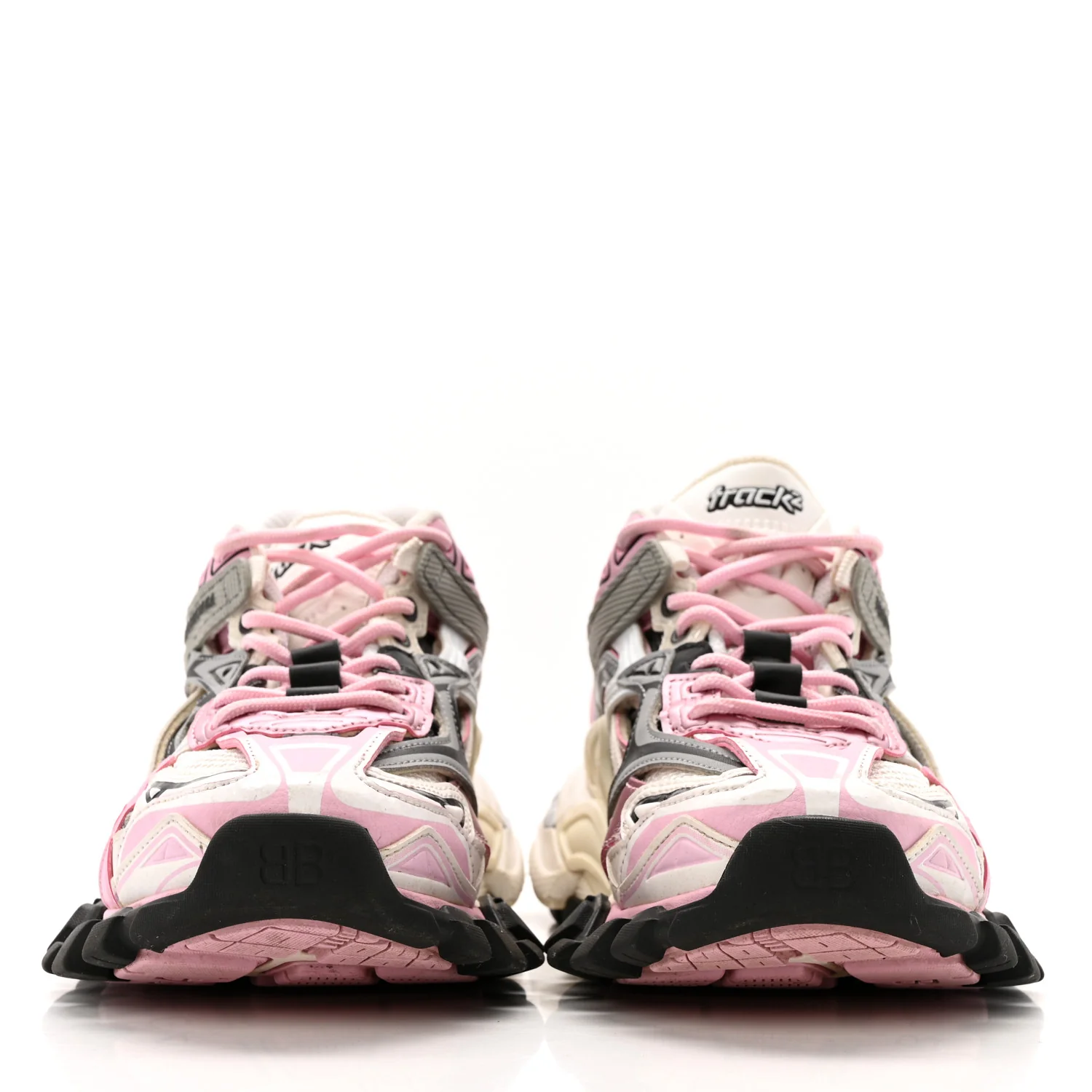 Mesh Nubuck Effect Fabric LED Womens Track Sneakers 38 Grey Pink Black - Image 3