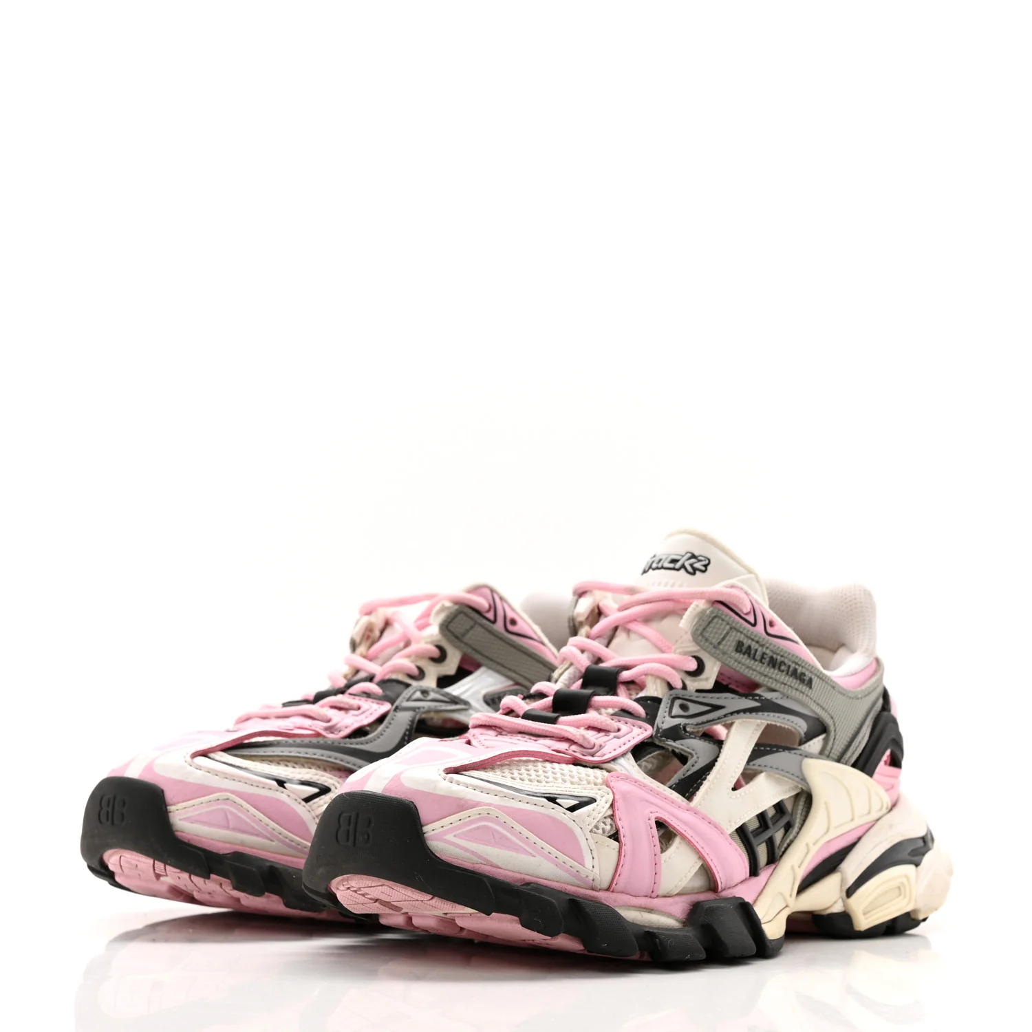 Mesh Nubuck Effect Fabric LED Womens Track Sneakers 38 Grey Pink Black - Image 4