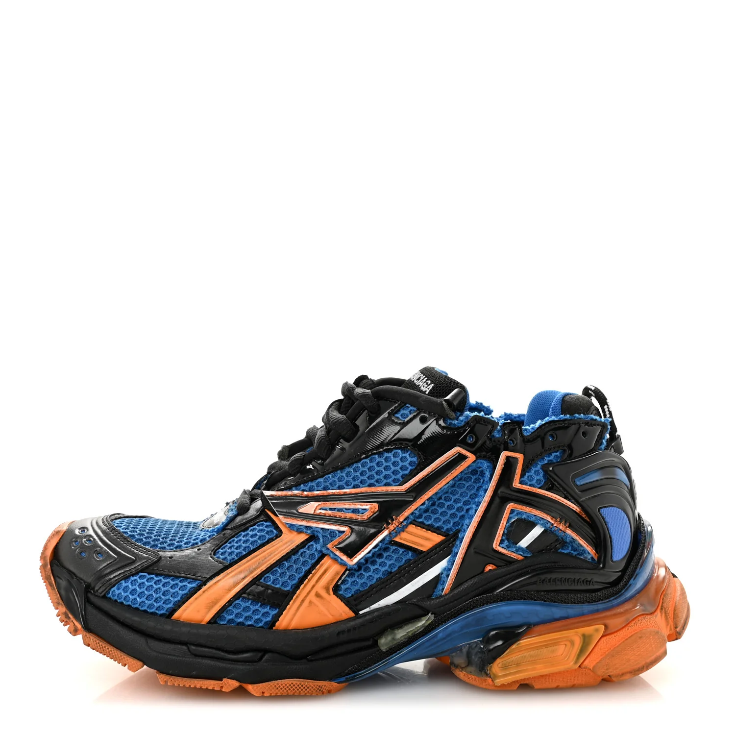 Mesh Rubber Bi-Color Mens Runner Sneakers 10 Blue Orange Black White