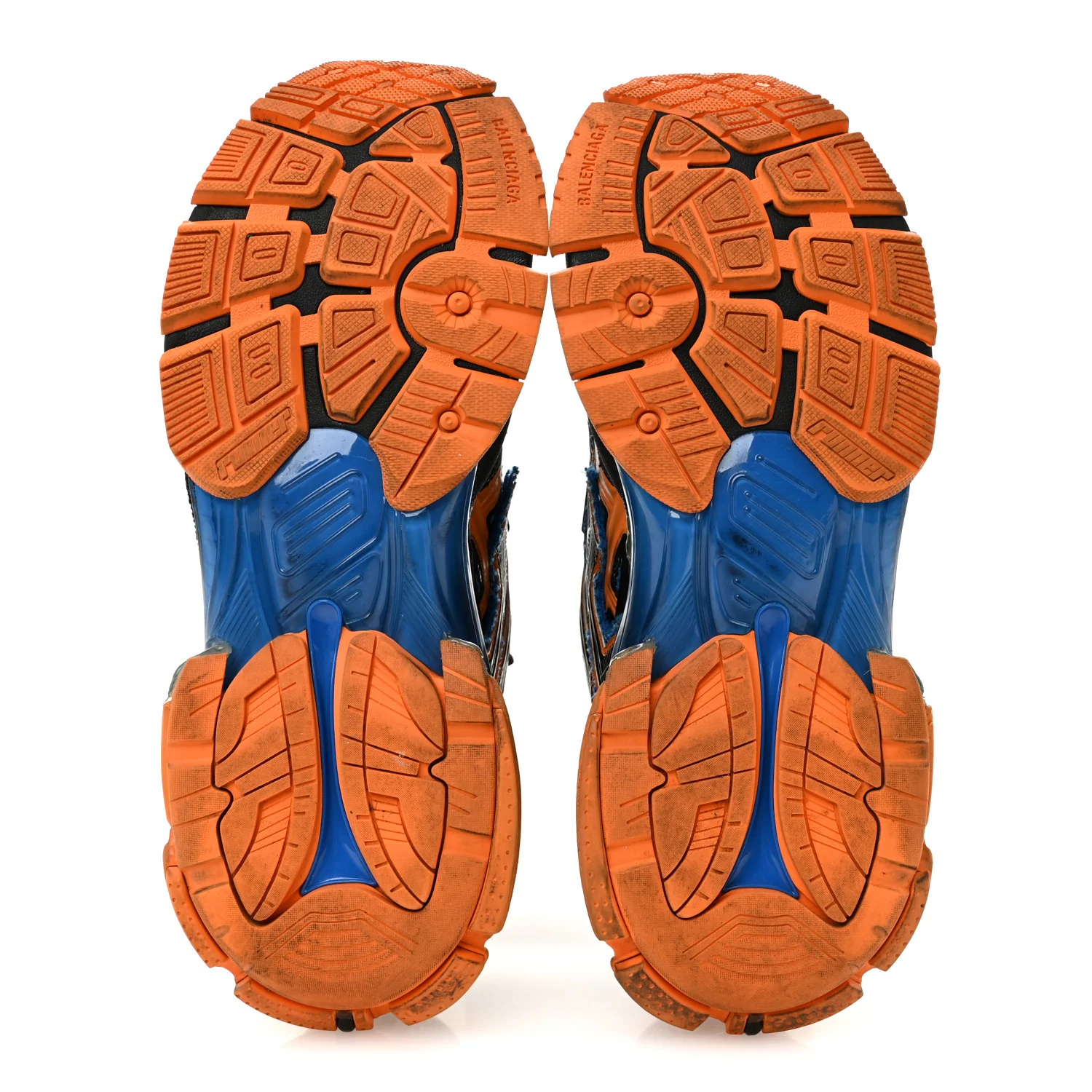 Mesh Rubber Bi-Color Mens Runner Sneakers 10 Blue Orange Black White - Image 6