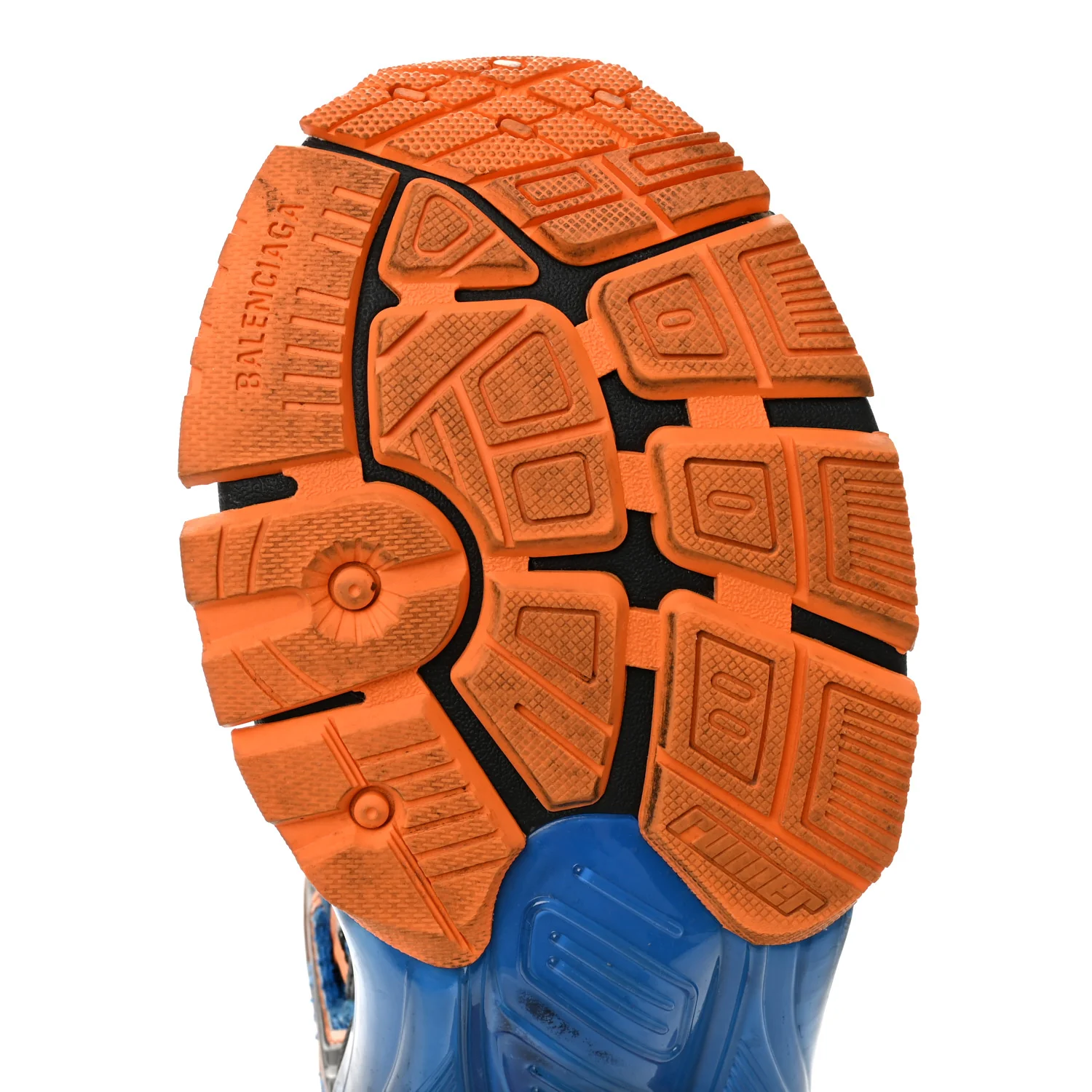 Mesh Rubber Bi-Color Mens Runner Sneakers 10 Blue Orange Black White - Image 8