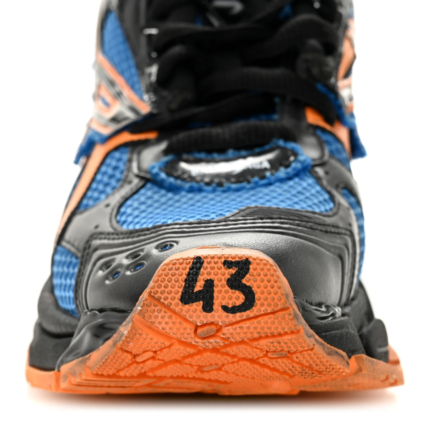 Mesh Rubber Bi-Color Mens Runner Sneakers 10 Blue Orange Black White - Image 9