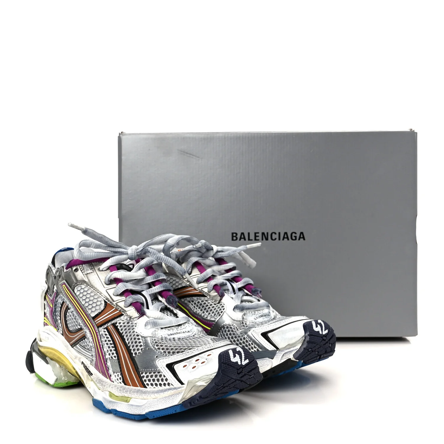 Mesh Rubber Distressed Mens Runner Sneakers 42 Multicolor - Image 11