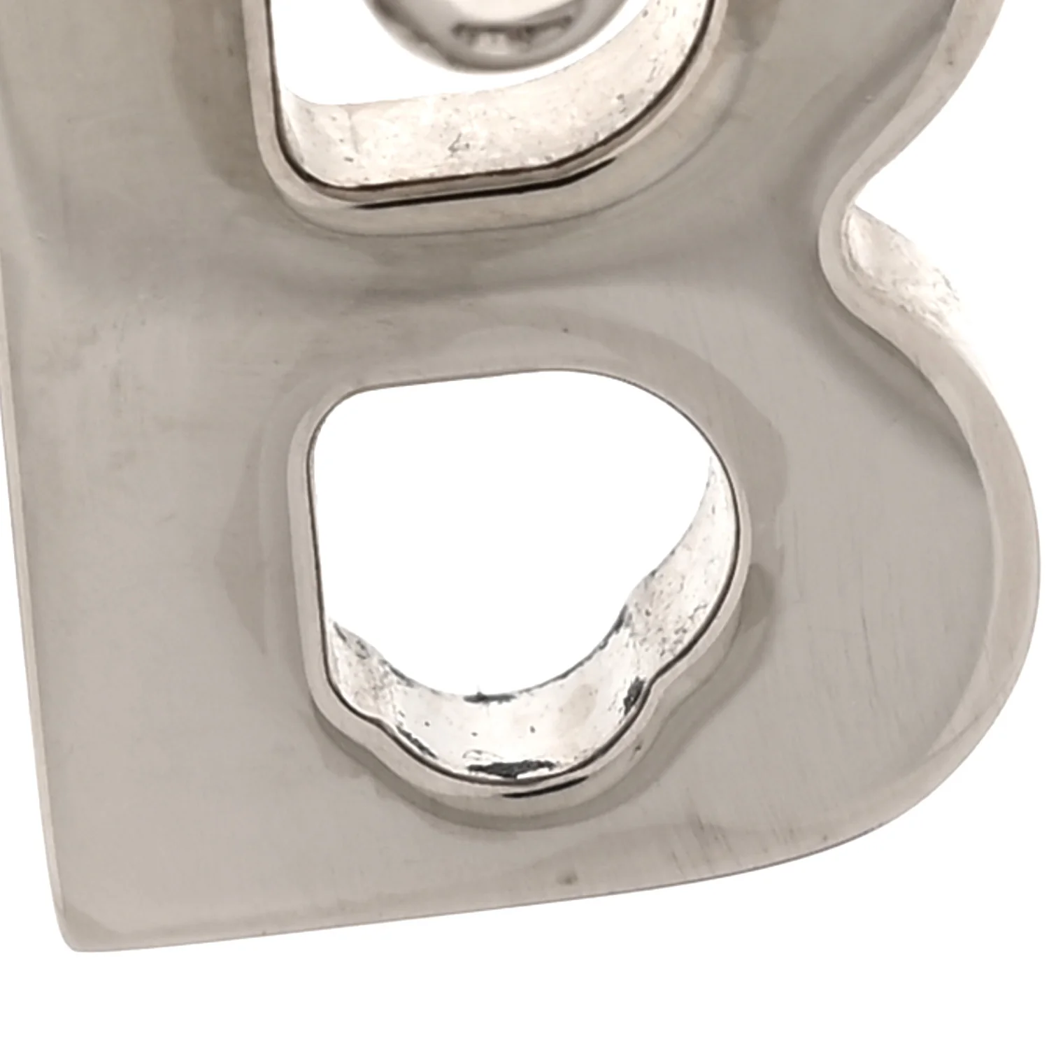 Metal B Chain Drop Earrings XS Silver - Image 6