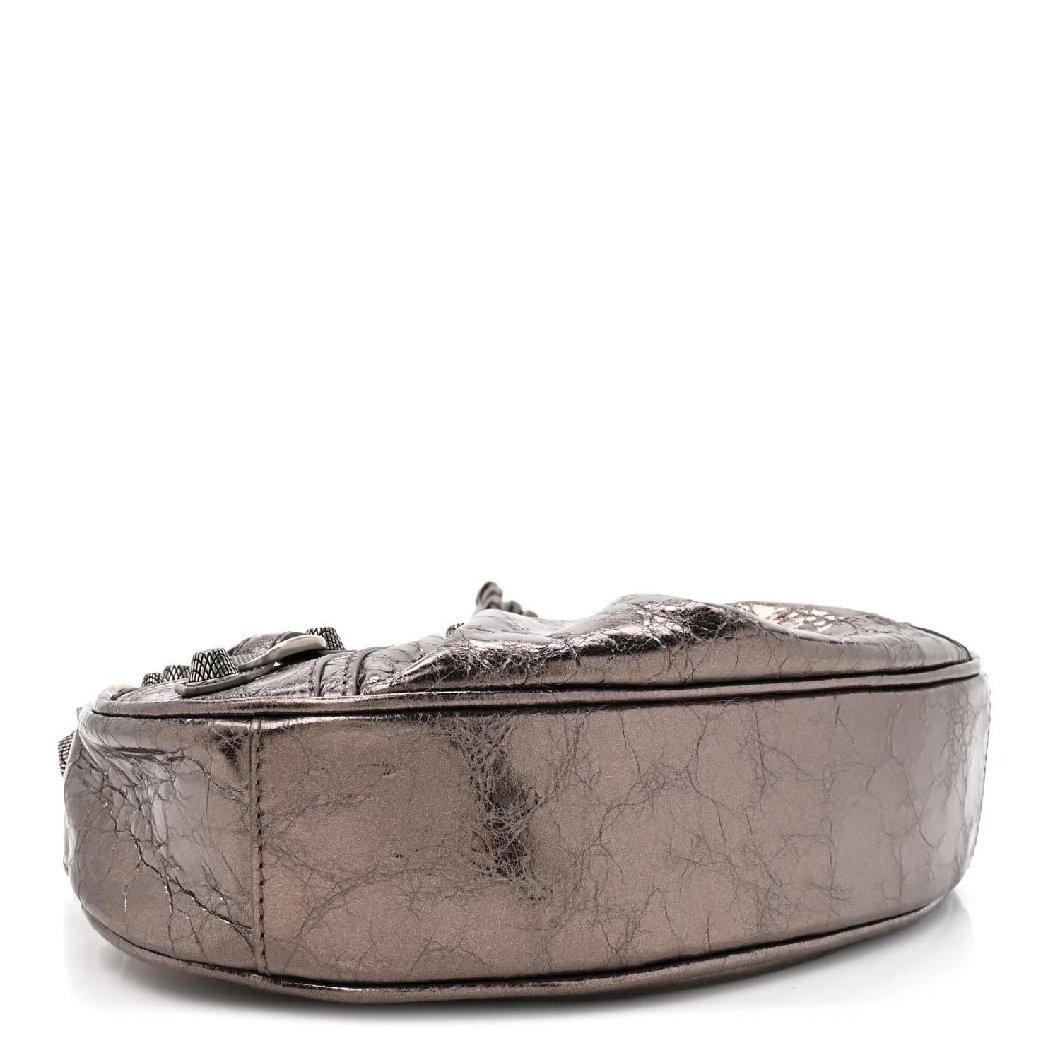 Metallic Agneau Arena Le Cagole Shoulder Bag XS Dark Bronze - Image 5