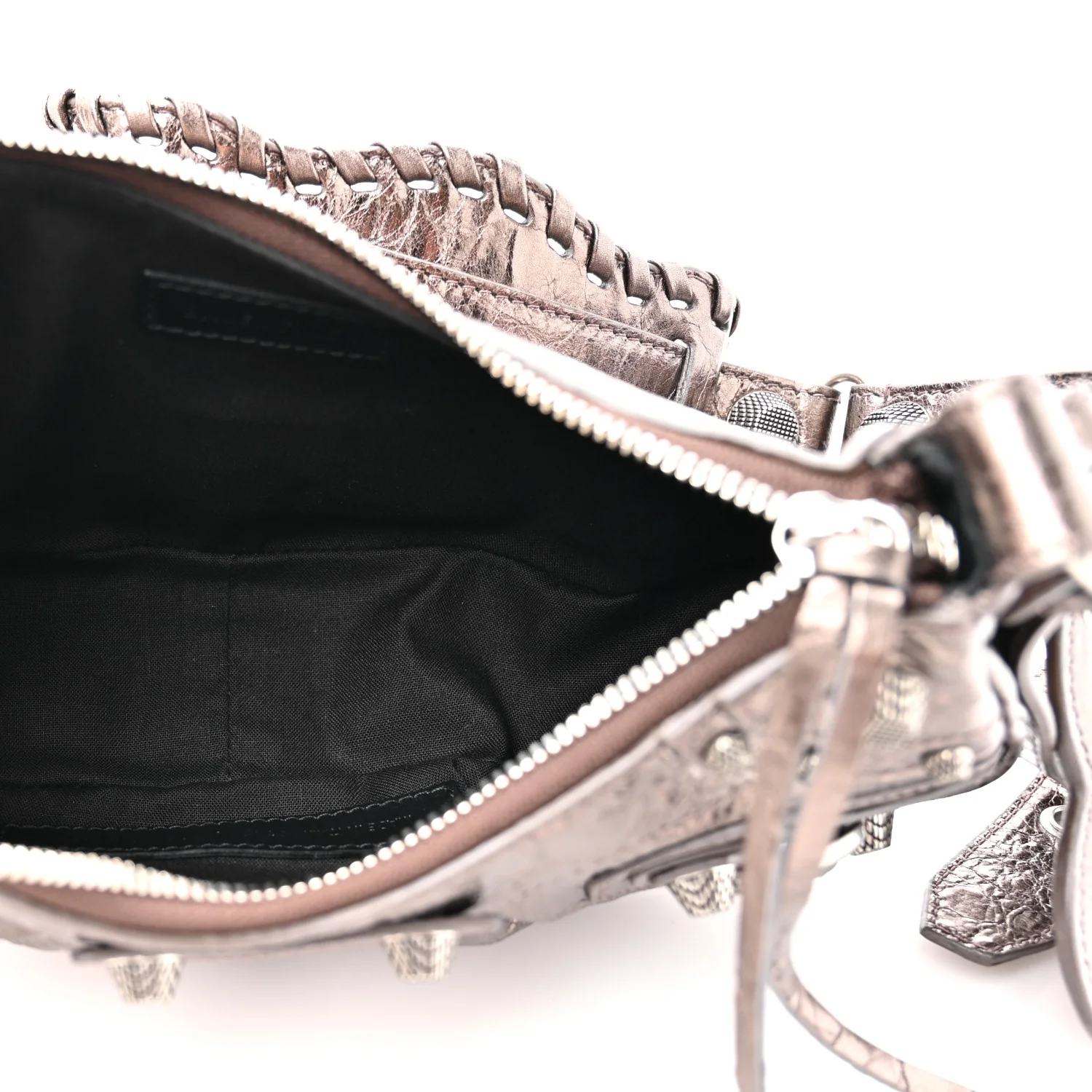 Metallic Agneau Arena Le Cagole Shoulder Bag XS Dark Bronze - Image 6