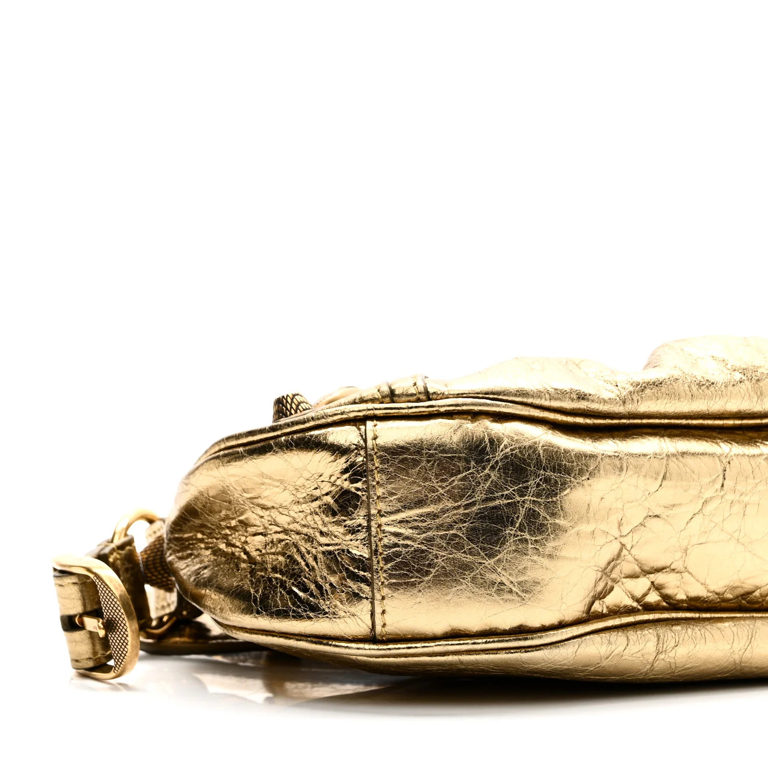Metallic Agneau Arena Le Cagole Shoulder Bag XS Gold - Image 10