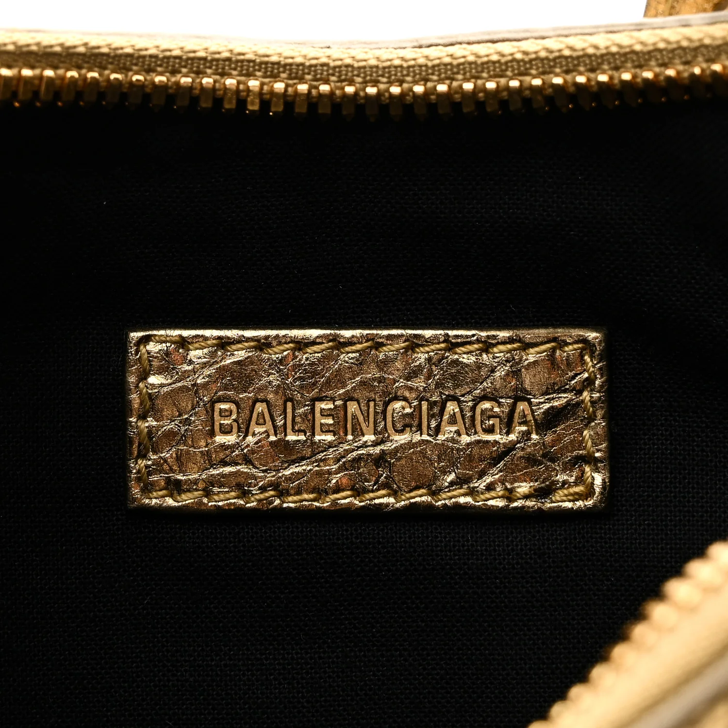 Metallic Agneau Arena Le Cagole Shoulder Bag XS Gold - Image 7