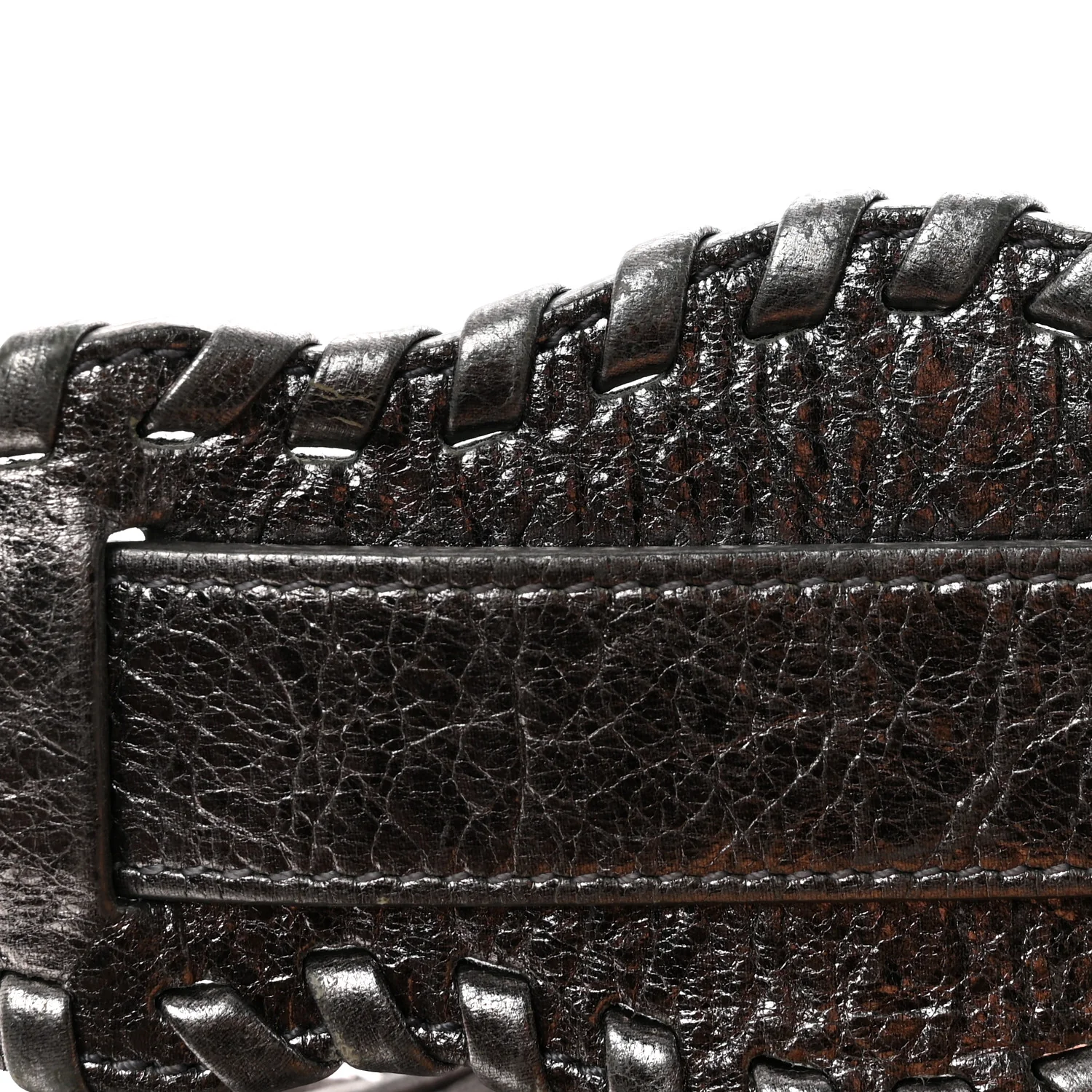 Metallic Agneau Arena Le Cagole Shoulder Bag XS Silver - Image 16