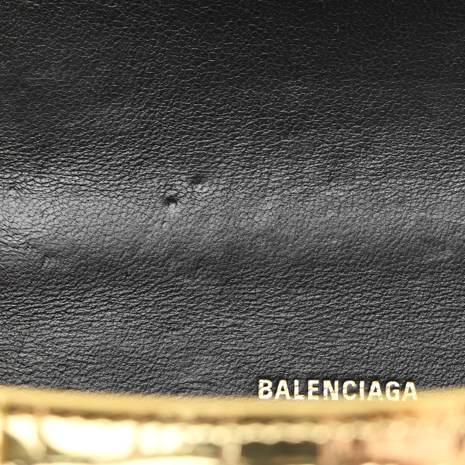 Metallic Calfskin Crocodile Embossed Hourglass Top Handle Bag XS Gold - Image 7