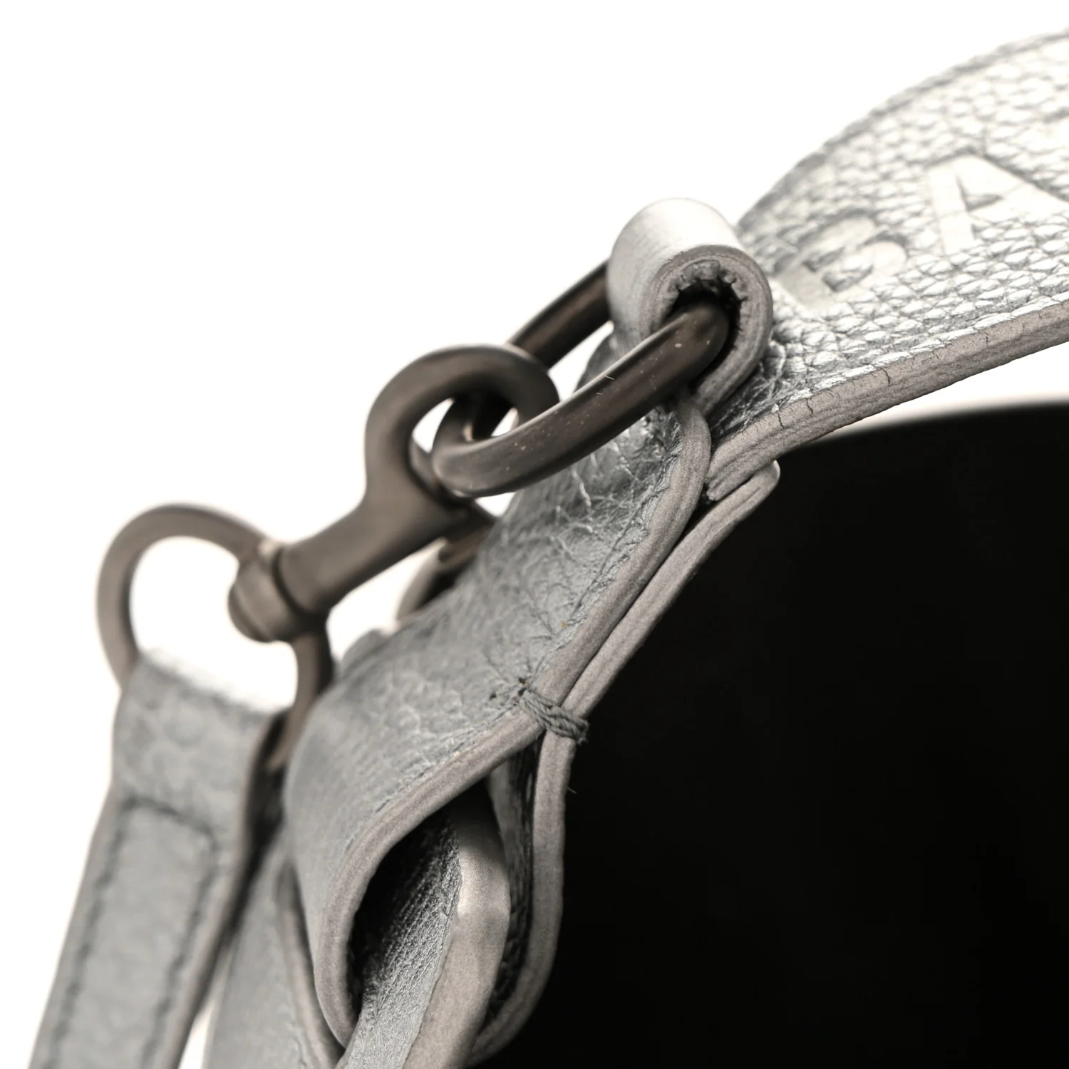 Metallic Calfskin XS Tool 2.0 North-South Tote Silver - Image 14