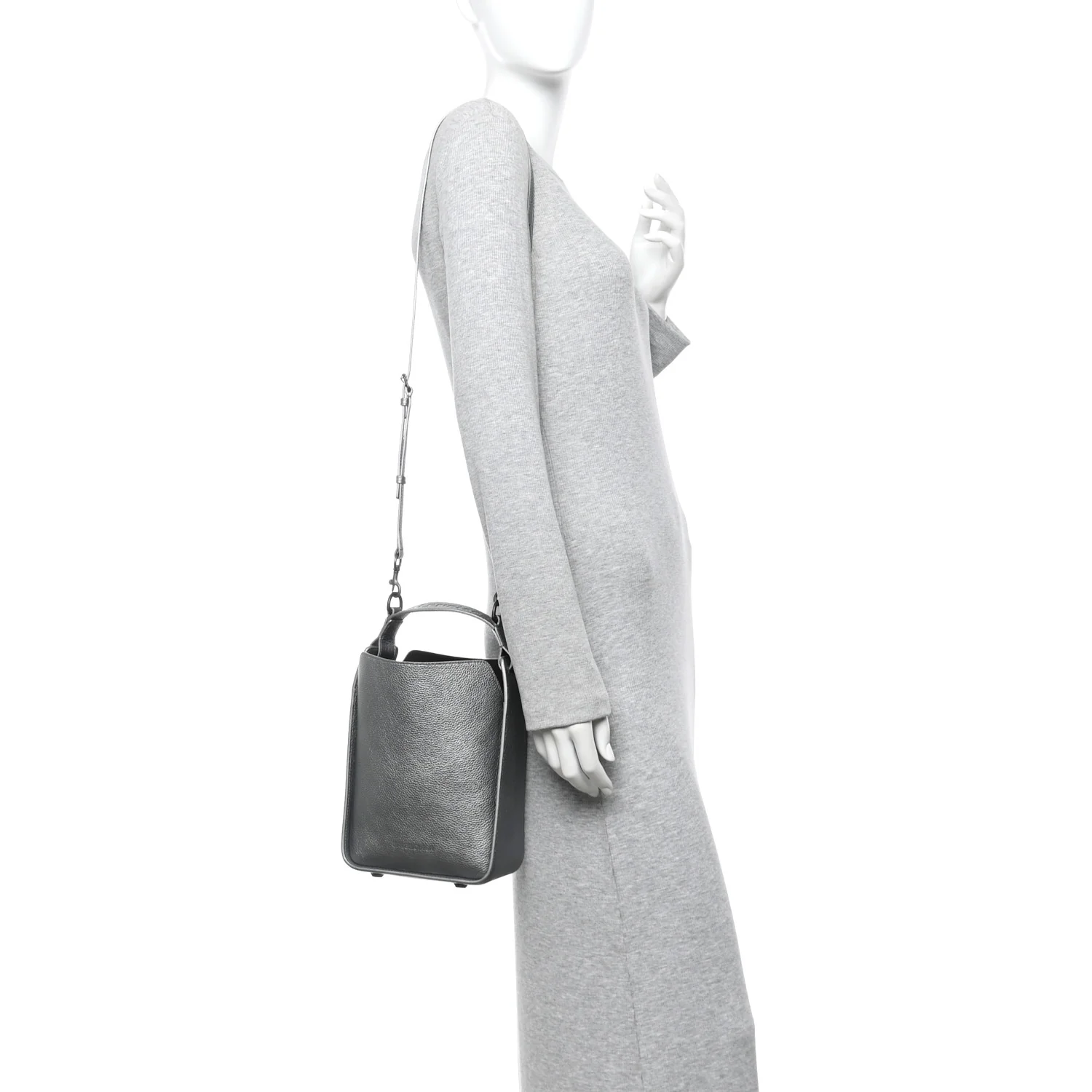 Metallic Calfskin XS Tool 2.0 North-South Tote Silver - Image 2
