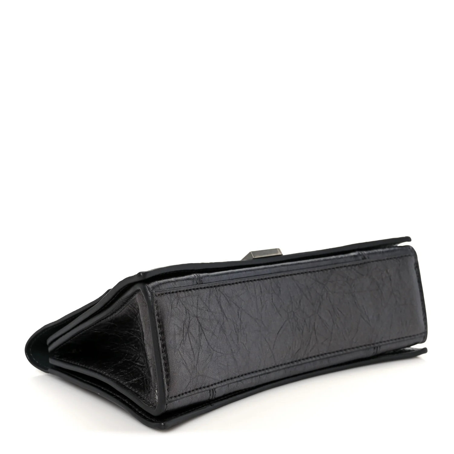Metallic Crushed Calfskin Quilted Small Crush Chain Bag Steel Grey - Image 4