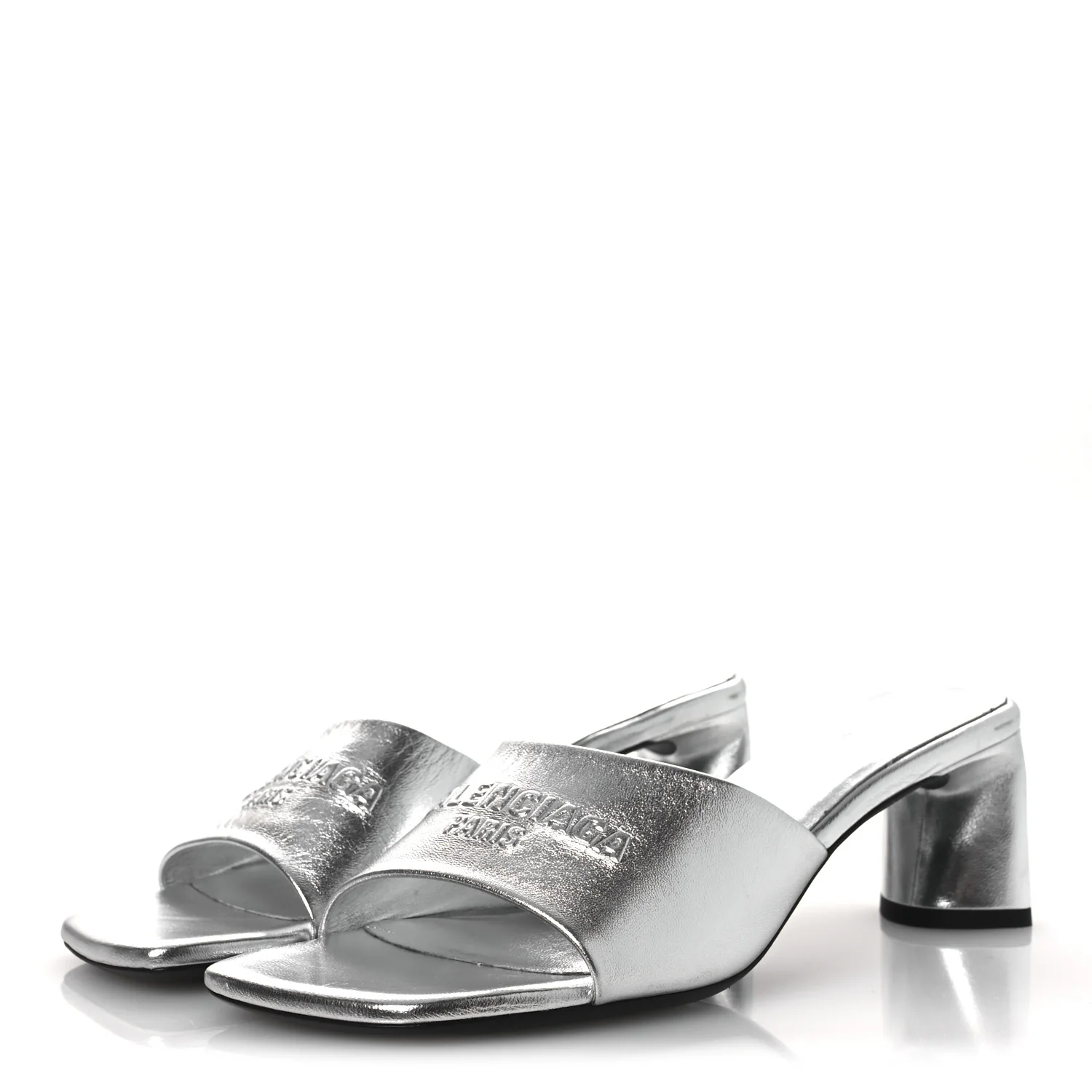Metallic Sheepskin Duty Free 70mm Sandals 39 Silver - Image 4