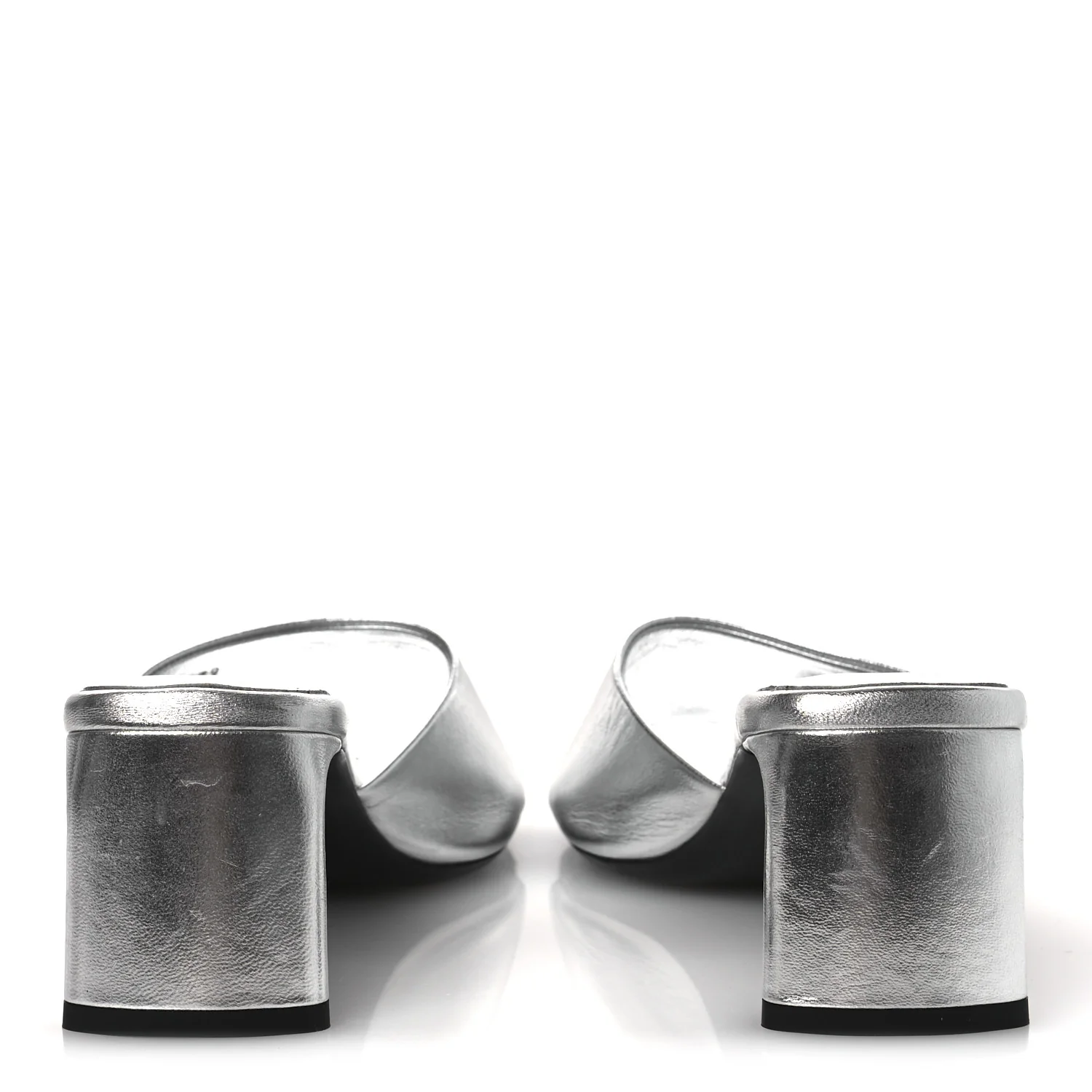 Metallic Sheepskin Duty Free 70mm Sandals 39 Silver - Image 6