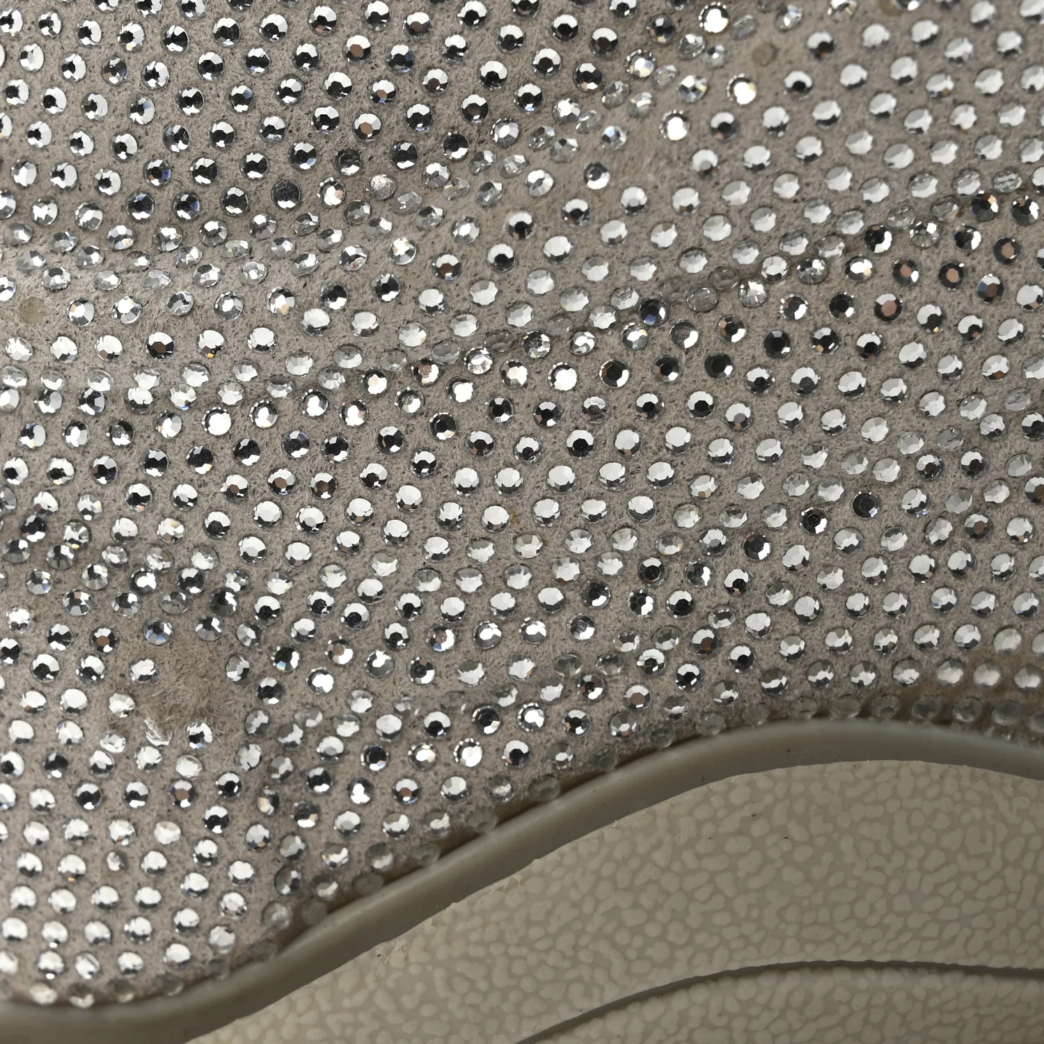 Microfiber Strass Embellished Womens Triple S Sneakers 39 Light Grey - Image 11