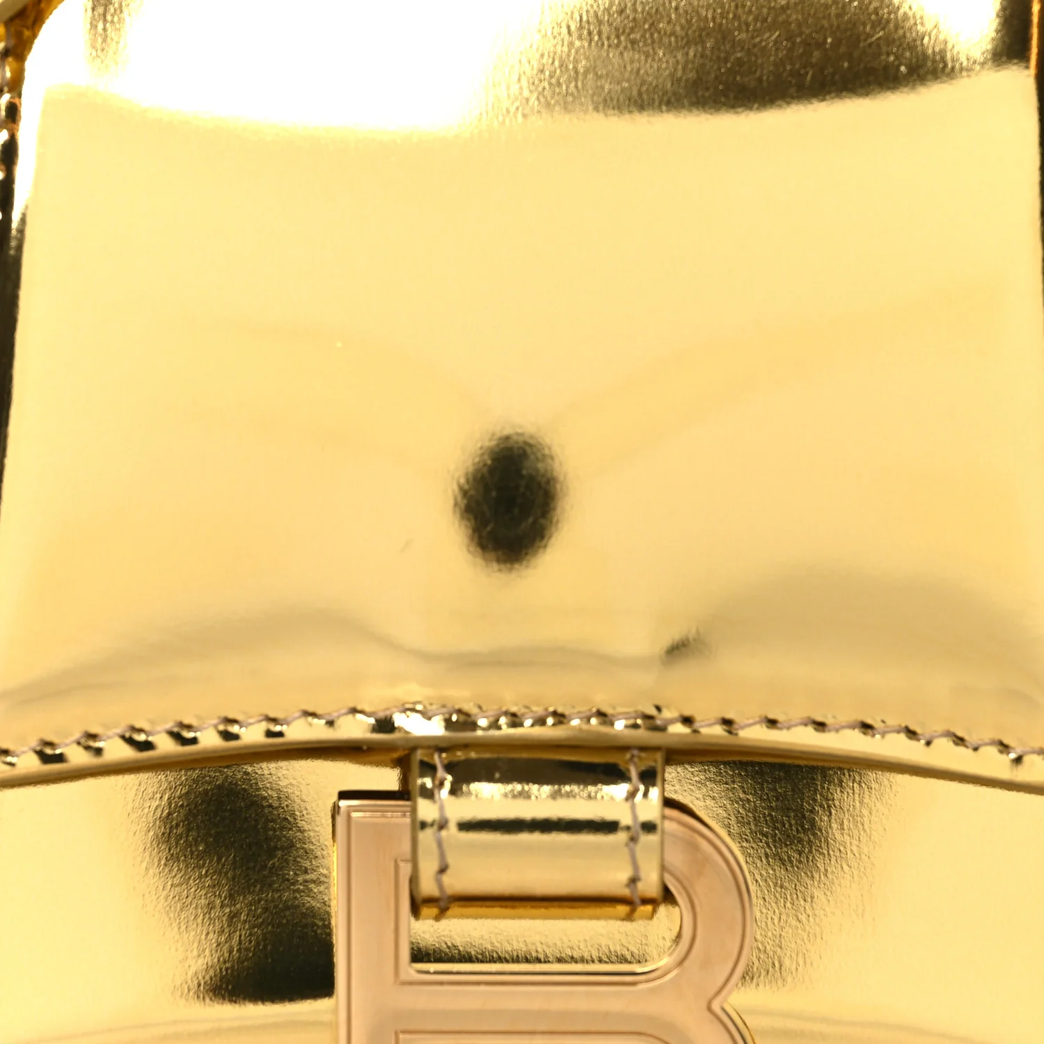Mirror Calfskin Hourglass Top Handle Bag XS Gold - Image 8
