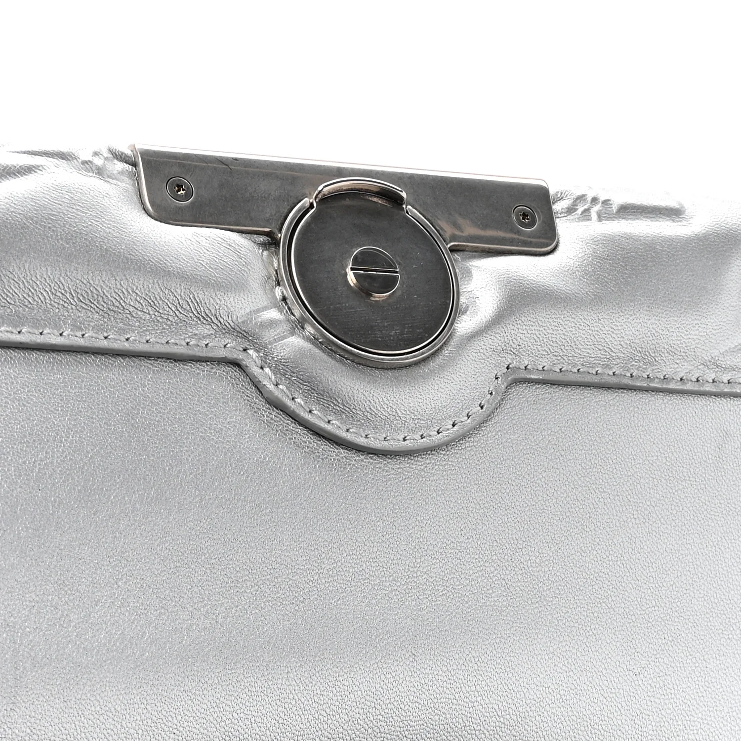 Nappa Allover License BB Monogram Embossed Medium Triplet Bag Silver - Image 16