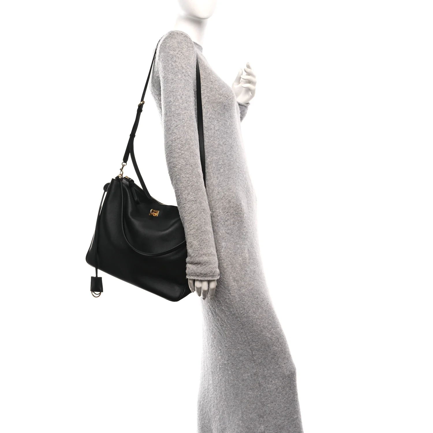 Natural Smooth Calfskin Medium Rodeo Hobo Black - Image 2
