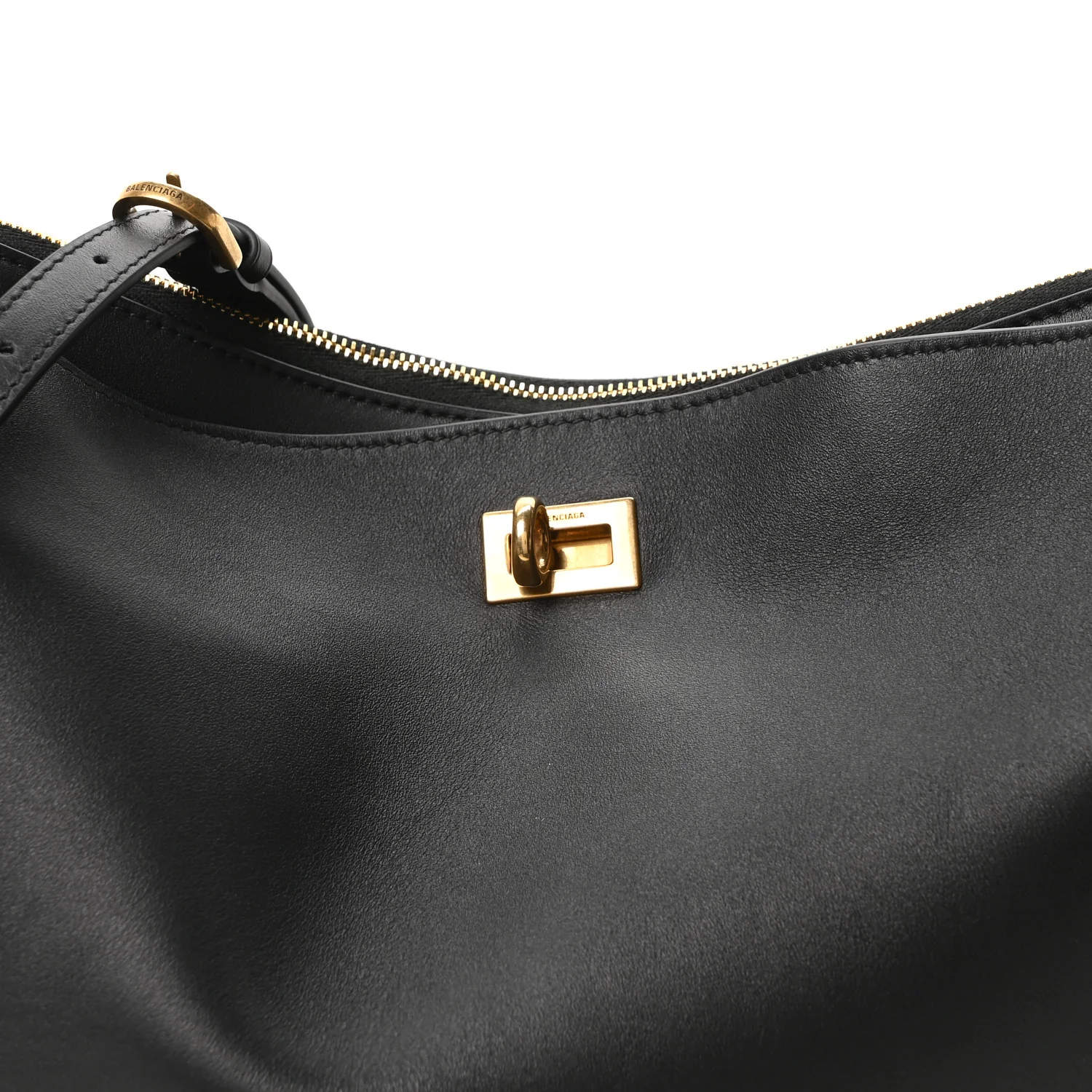 Natural Smooth Calfskin Medium Rodeo Hobo Black - Image 7
