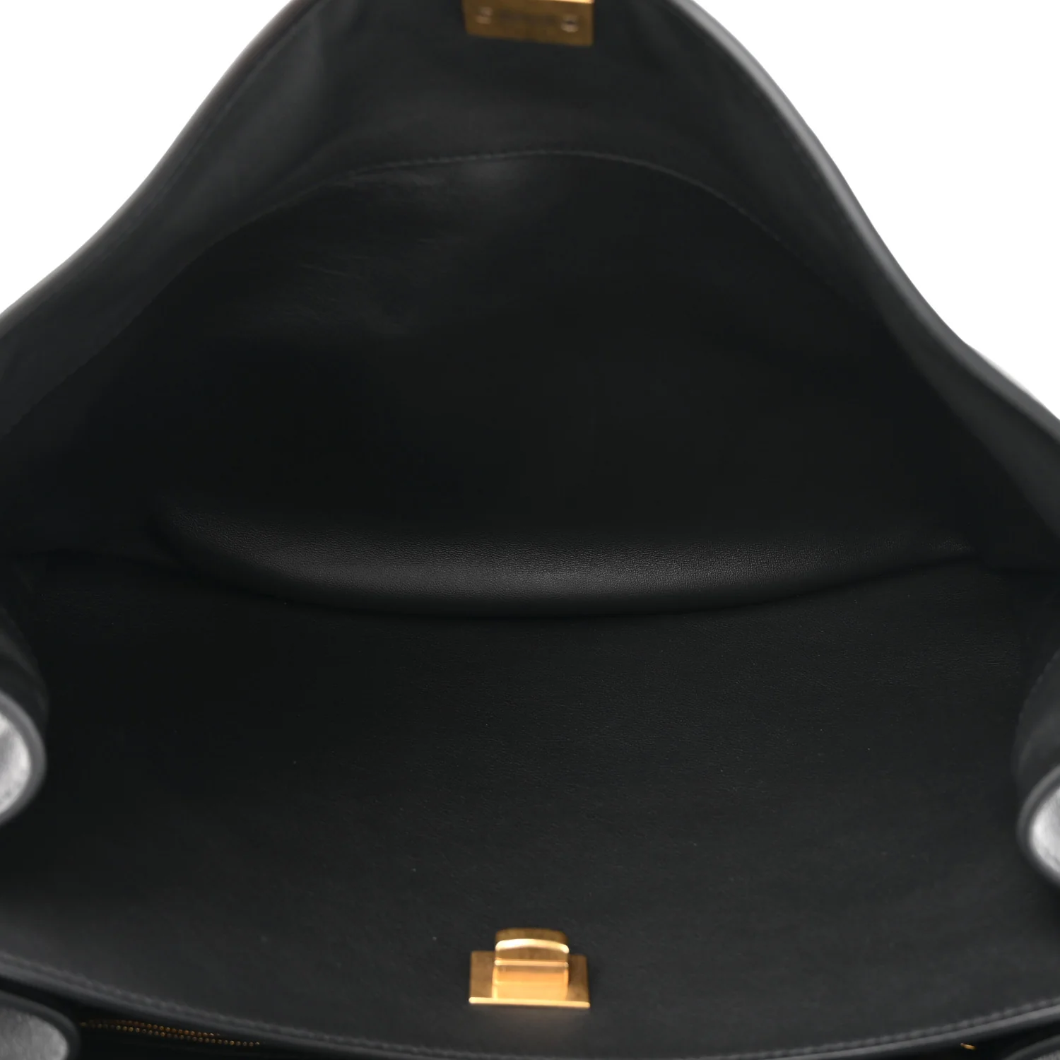 Natural Smooth Calfskin Medium Rodeo Top Handle Handbag Black - Image 5