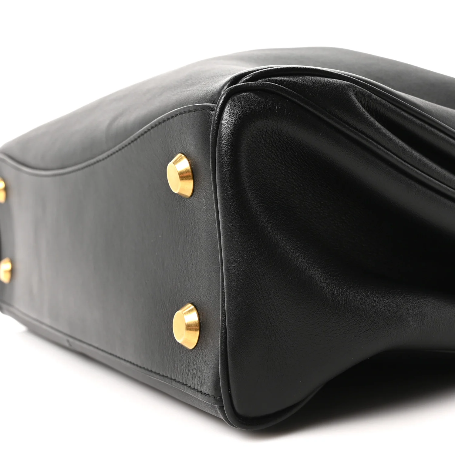 Natural Smooth Calfskin Medium Rodeo Top Handle Handbag Black - Image 9