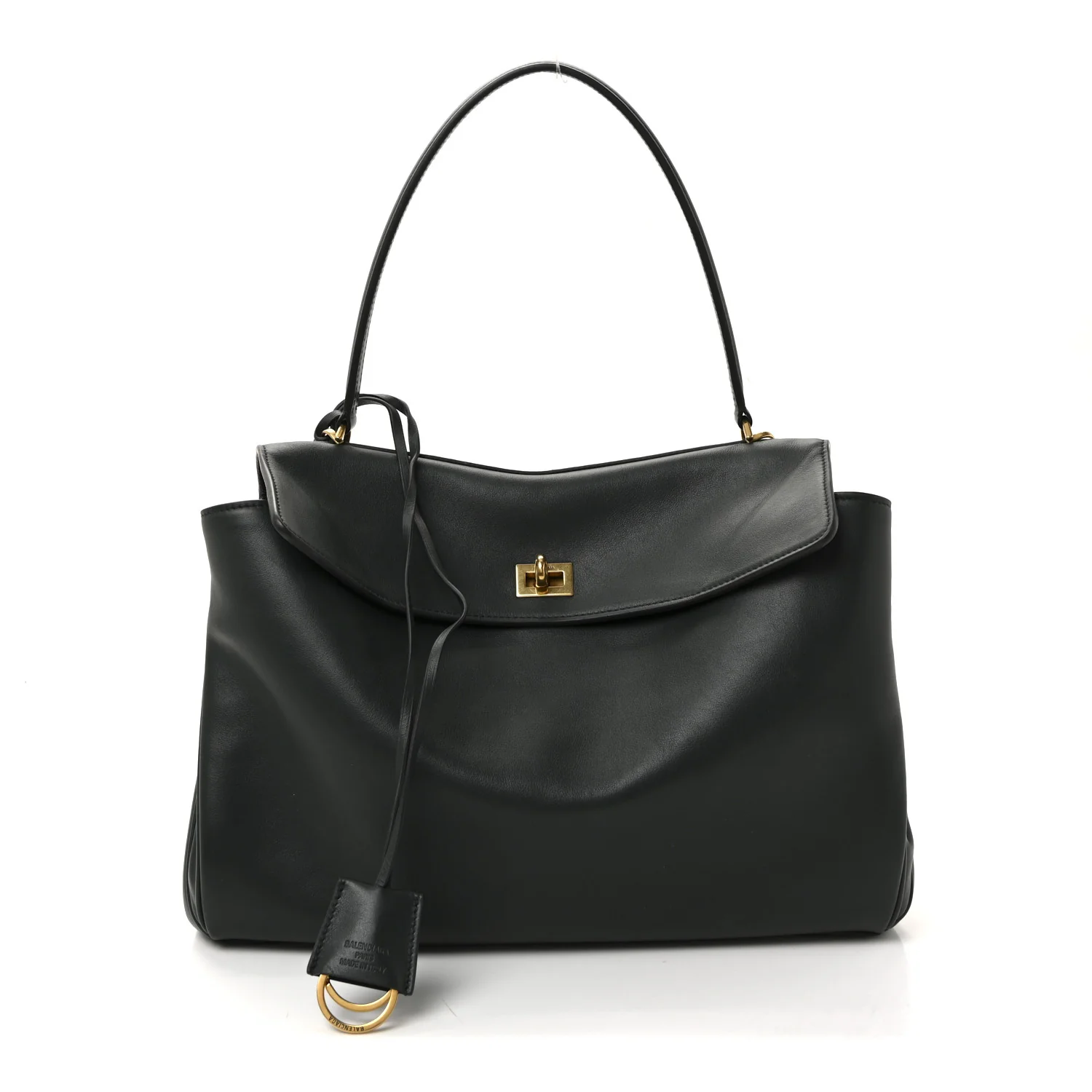 Natural Smooth Calfskin Medium Rodeo Top Handle Handbag Pine Green