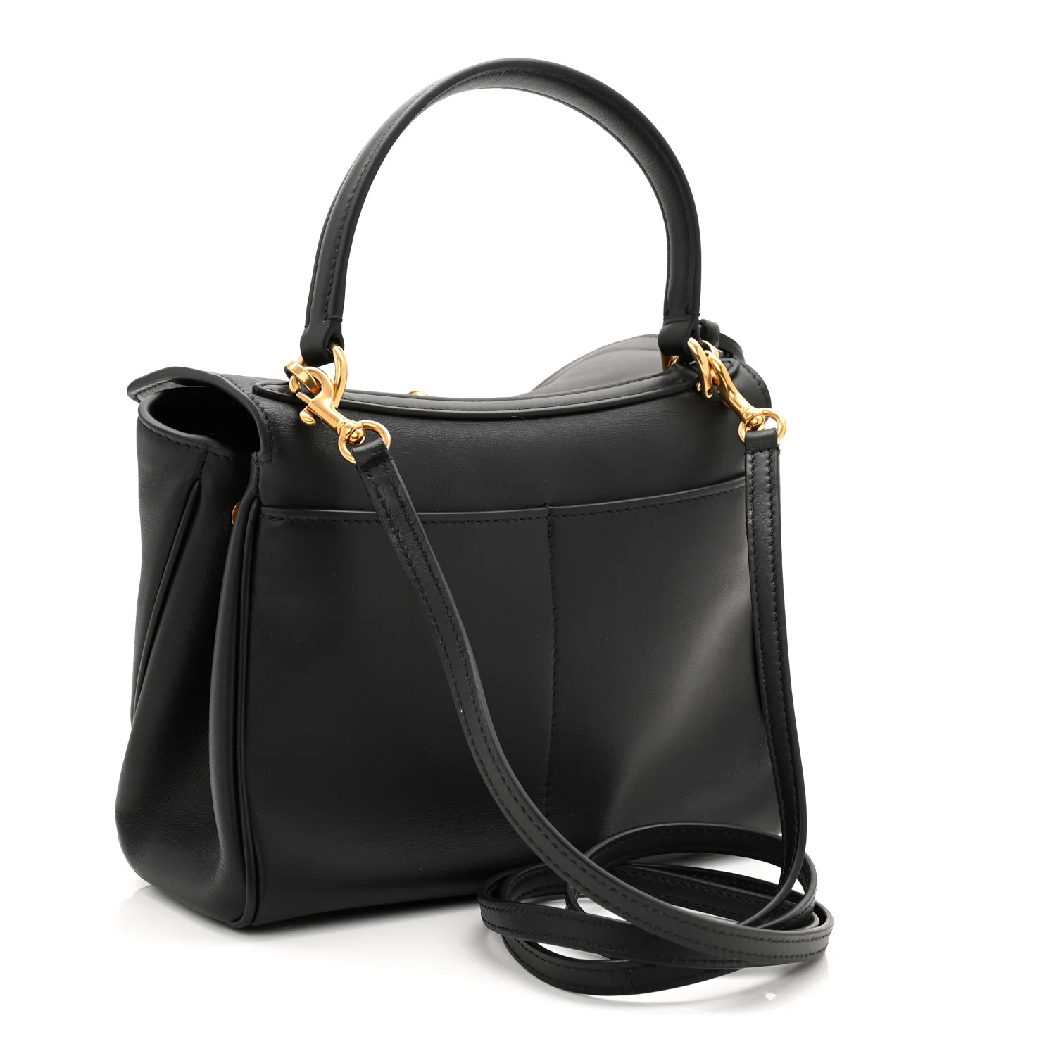 Natural Smooth Calfskin Mini Rodeo Top Handle Handbag Black - Image 3