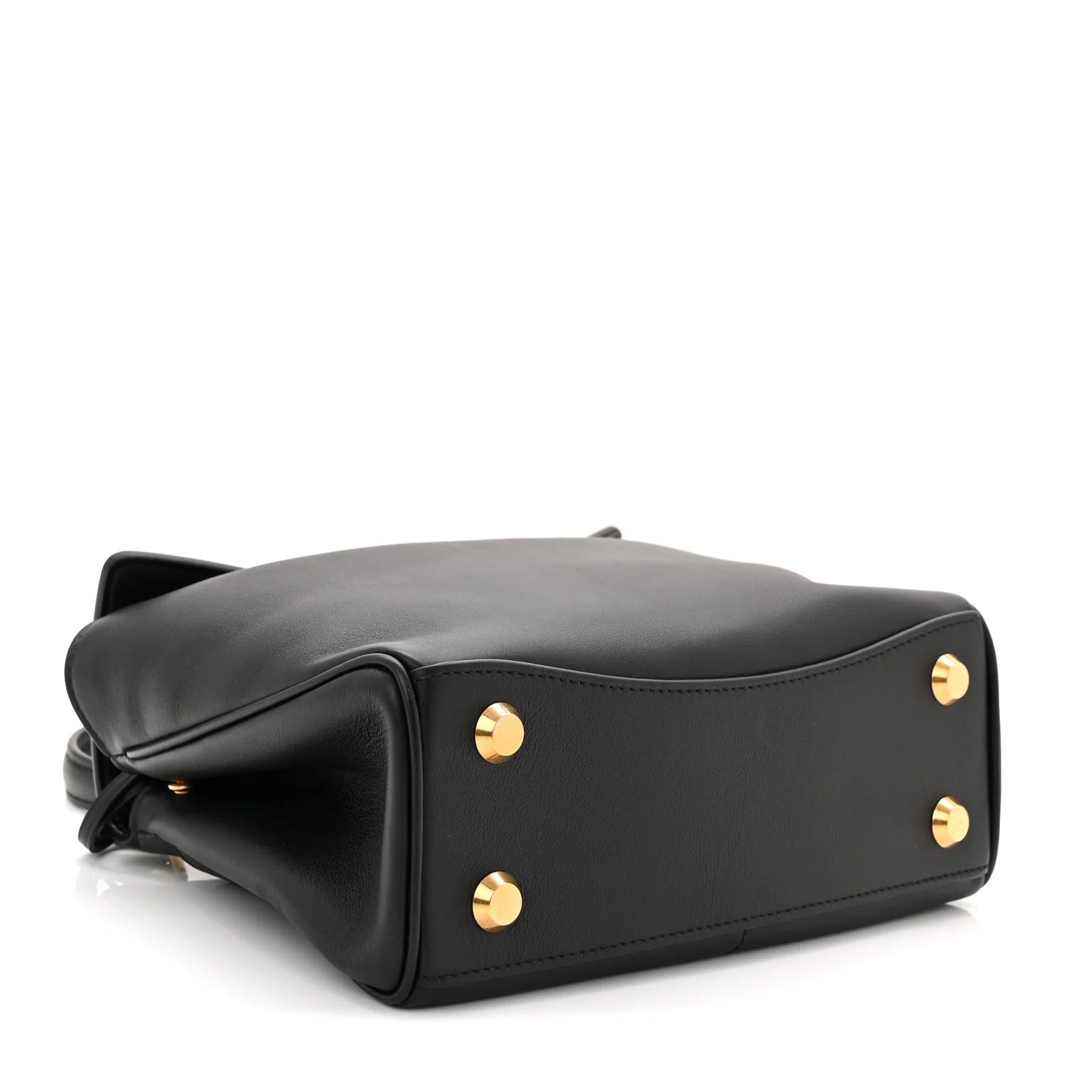 Natural Smooth Calfskin Mini Rodeo Top Handle Handbag Black - Image 4
