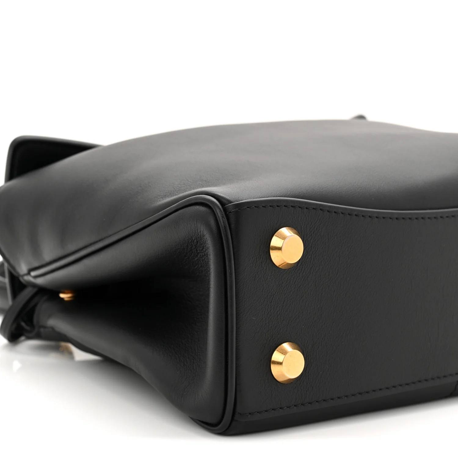 Natural Smooth Calfskin Mini Rodeo Top Handle Handbag Black - Image 8