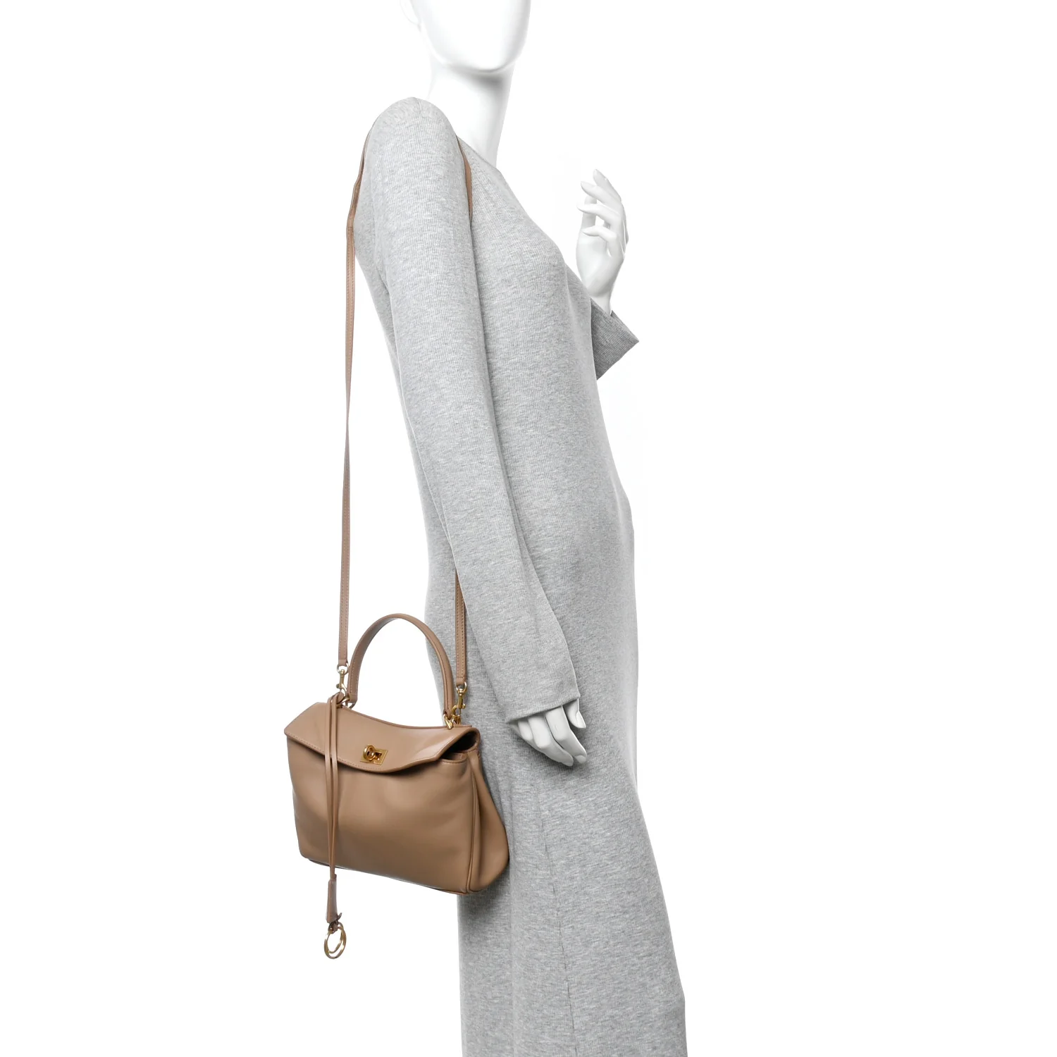 Natural Smooth Calfskin Mini Rodeo Top Handle Handbag Latte - Image 2