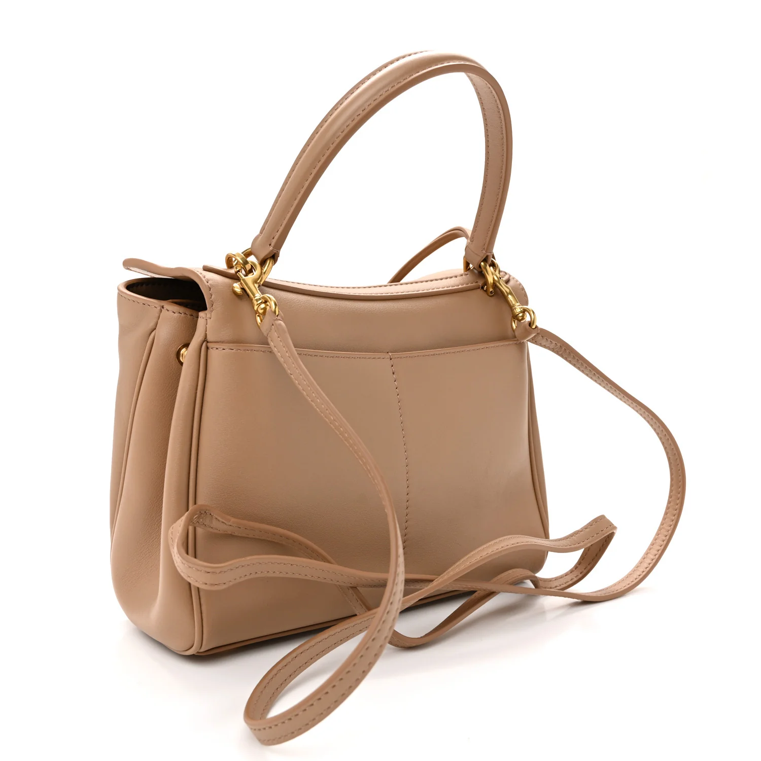 Natural Smooth Calfskin Mini Rodeo Top Handle Handbag Latte - Image 3