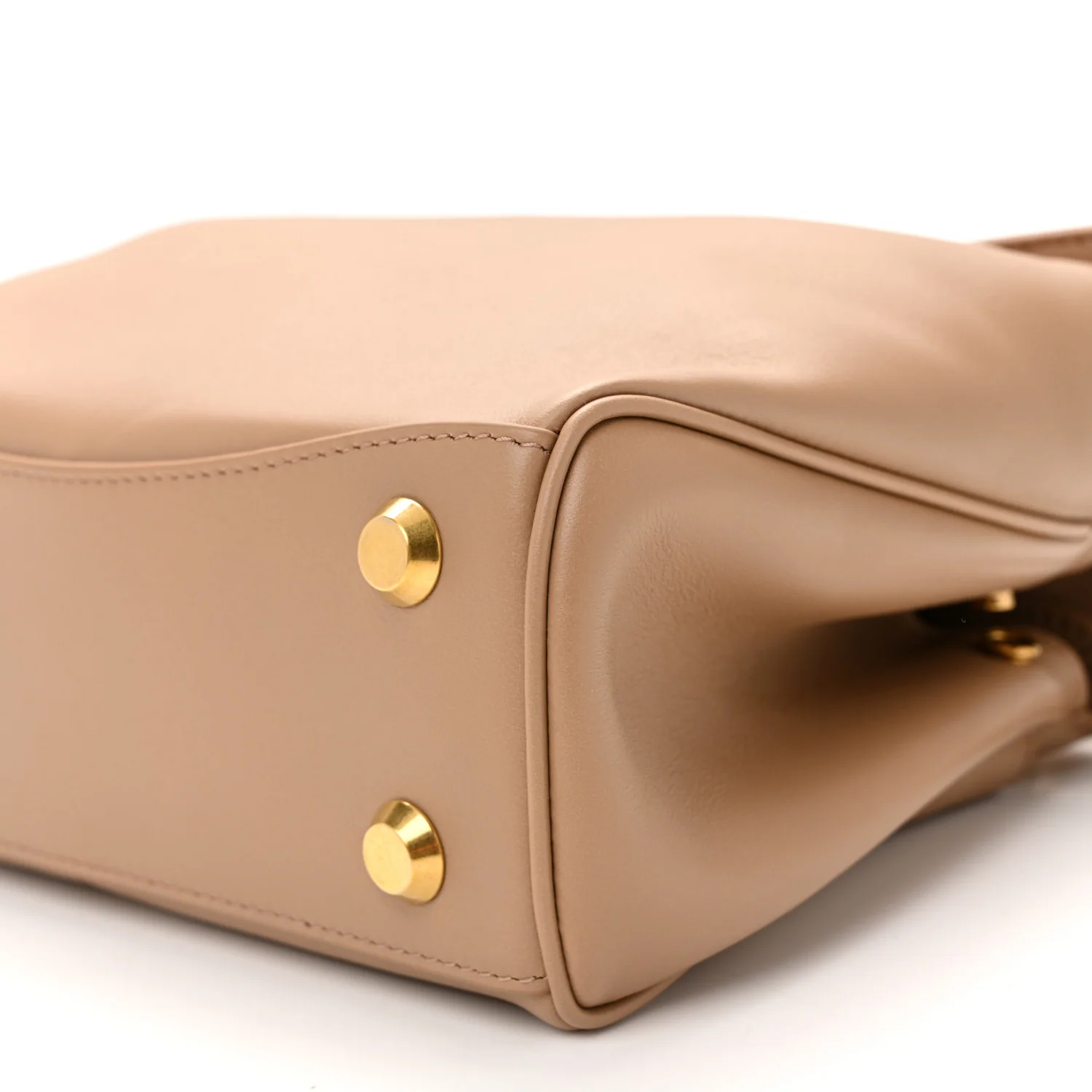 Natural Smooth Calfskin Mini Rodeo Top Handle Handbag Latte - Image 9